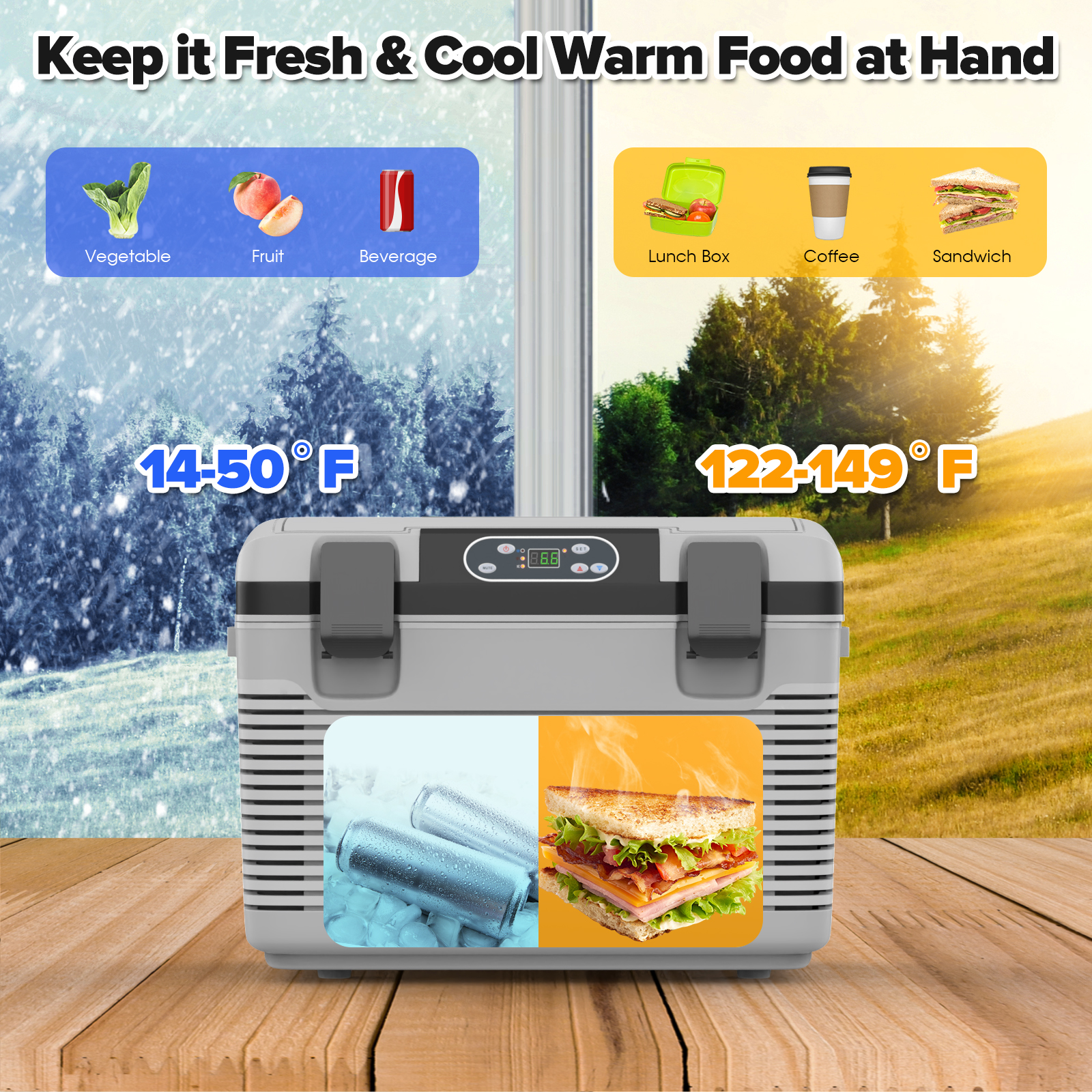 Advwin 18L Portable Car Fridge for Camping