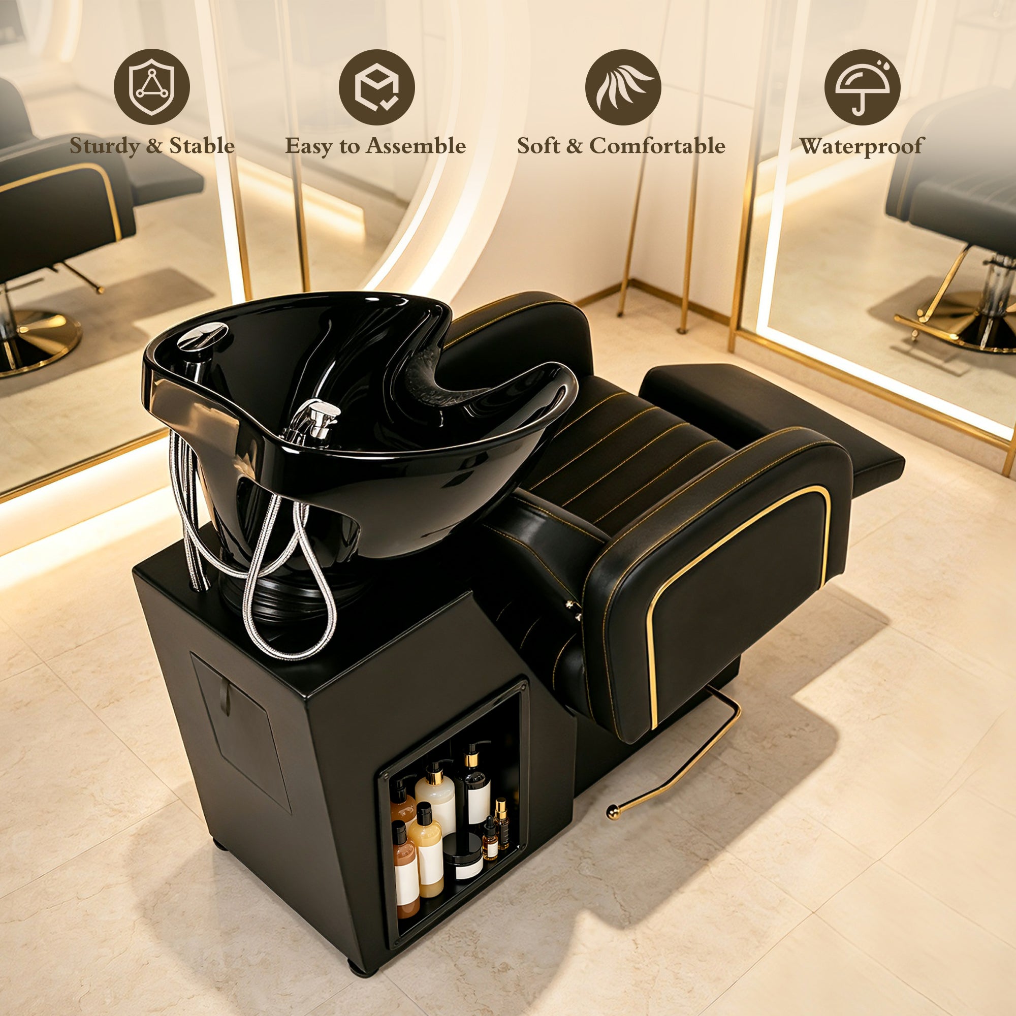 Advwin Salon Shampoo Bowl and Chair Set