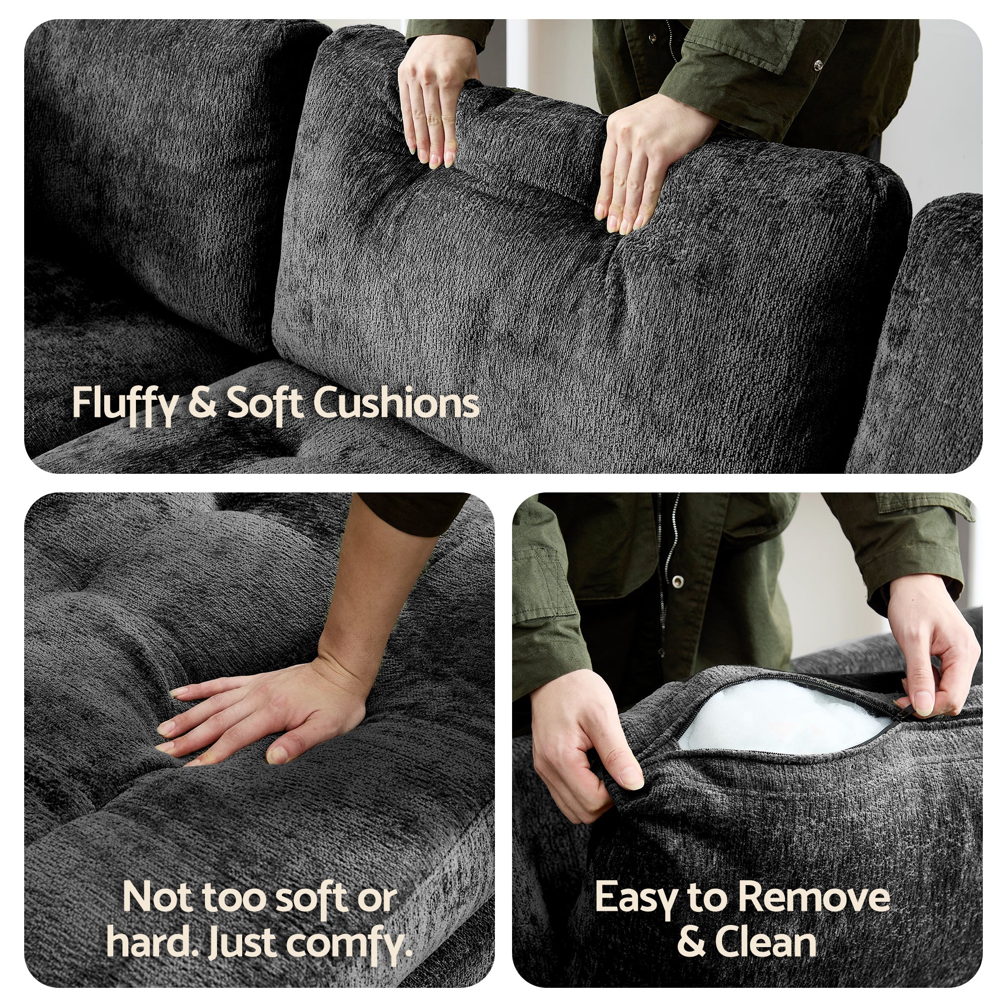 Advwin Oversized Sectional Sofa with Storage Ottoman