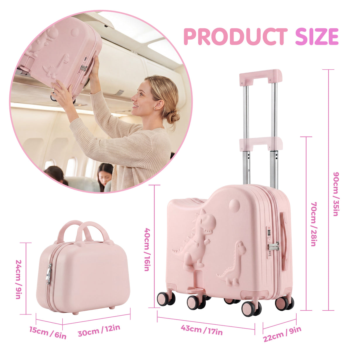 Advwin 20" Carry-On Suitcase with 12" Portable Bag (Pre-Order)