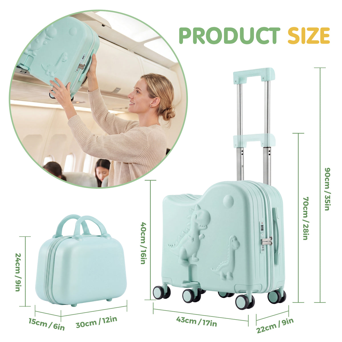 Advwin 20" Carry-On Suitcase with 12" Portable Bag (Pre-Order)