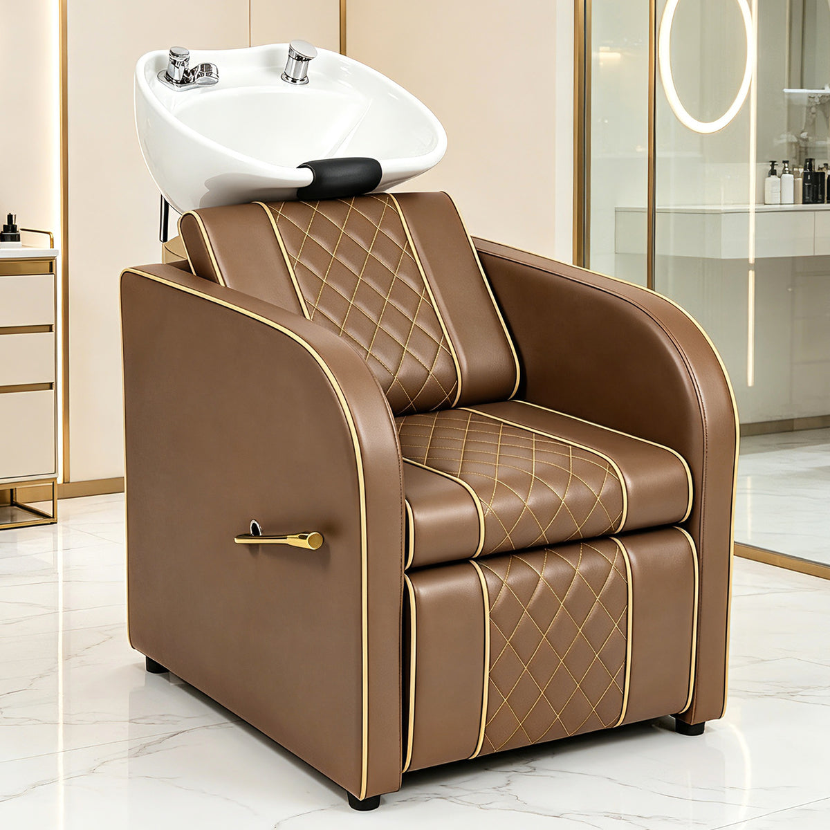 Advwin Shampoo Station w/ Adjustable Ceramic Bowl