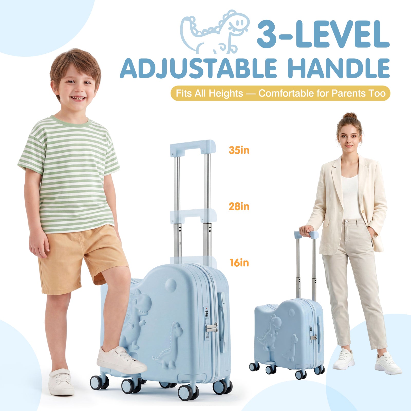 Advwin 20" Carry-On Suitcase with 12" Portable Bag