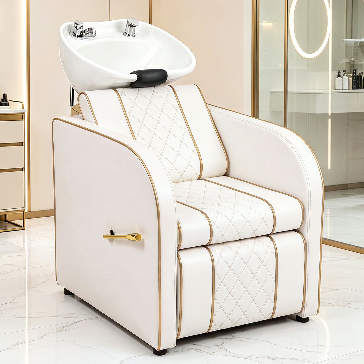 Advwin Shampoo Station w/ Adjustable Ceramic Bowl
