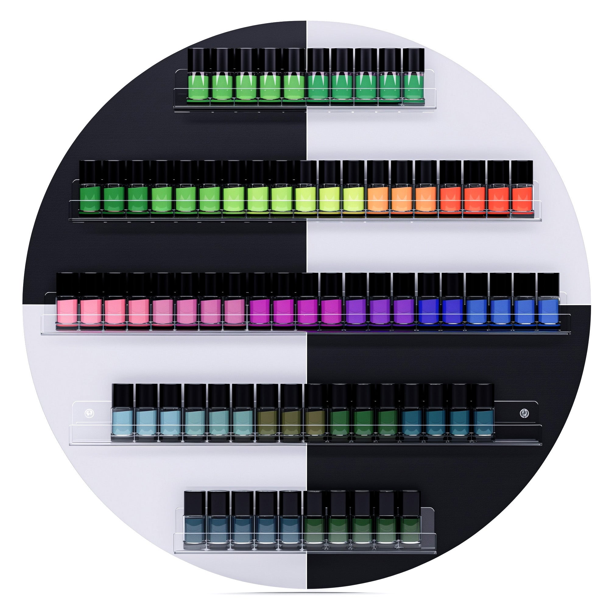 Advwin Wall Mount Round Nail Polish Organizer
