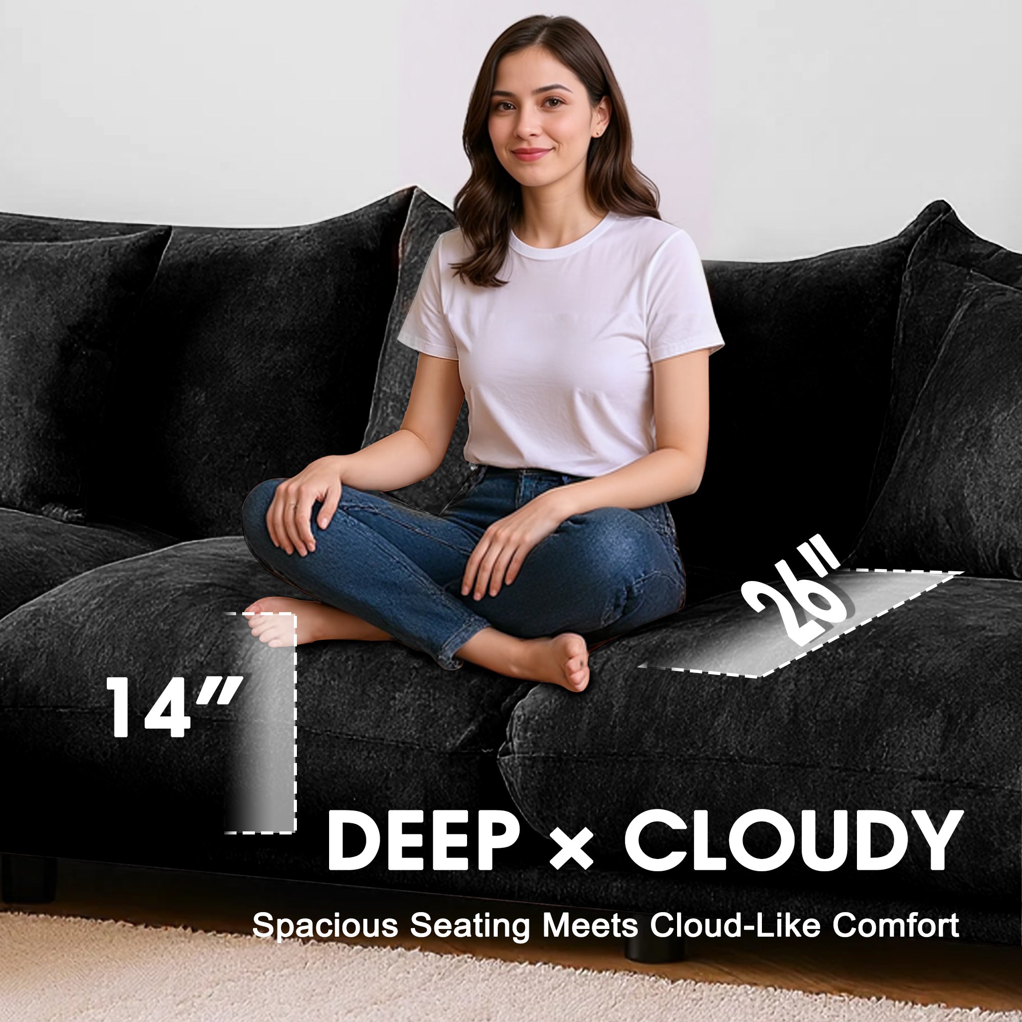 Advwin Modern Minimalist Chenille Modular Sectional Sofa