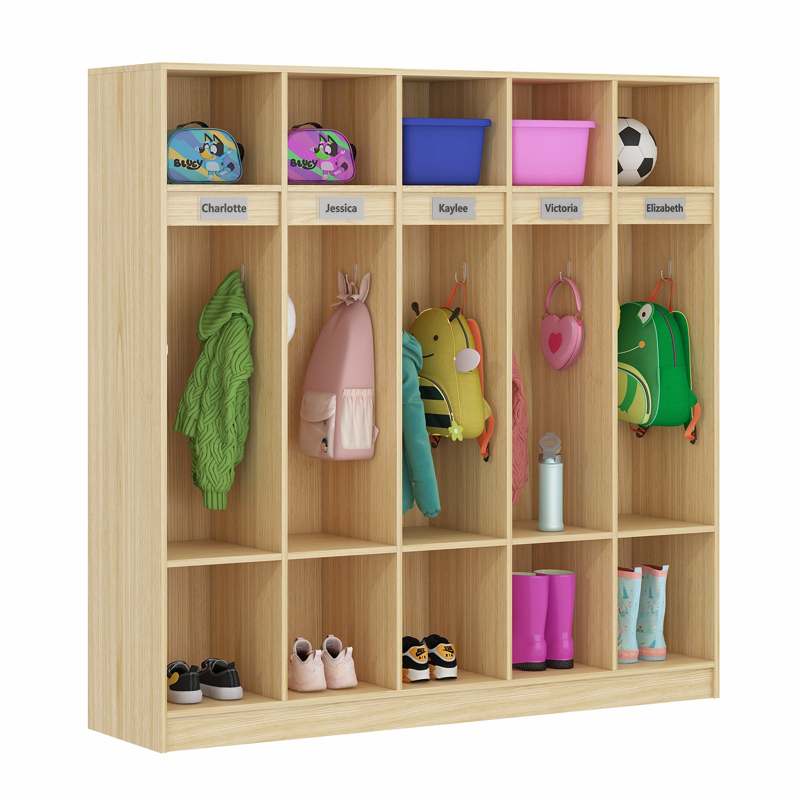 Advwin 5-Section Classroom Locker w/10 Cubbies
