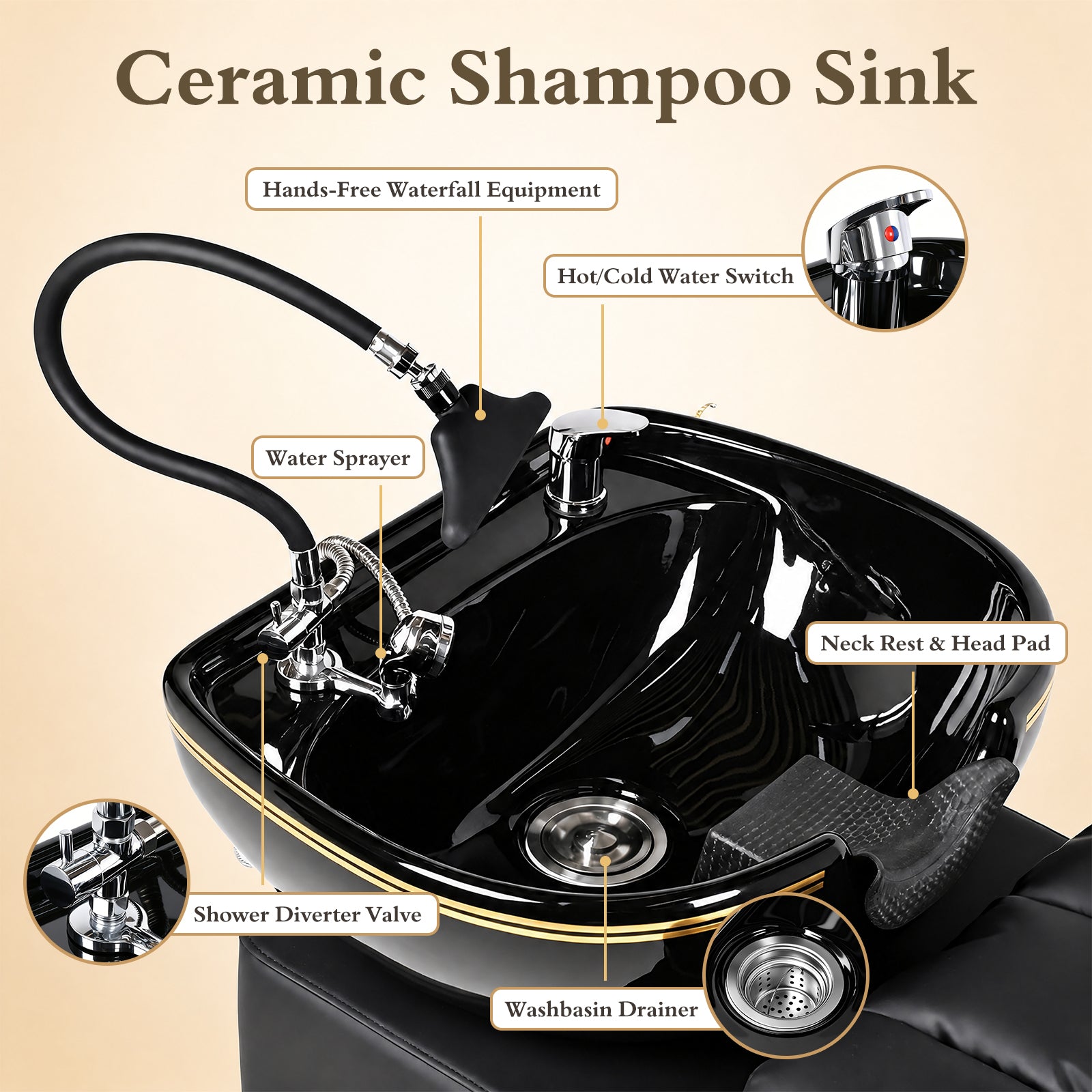 Advwin Hair Washing Station Barber Backwash Unit