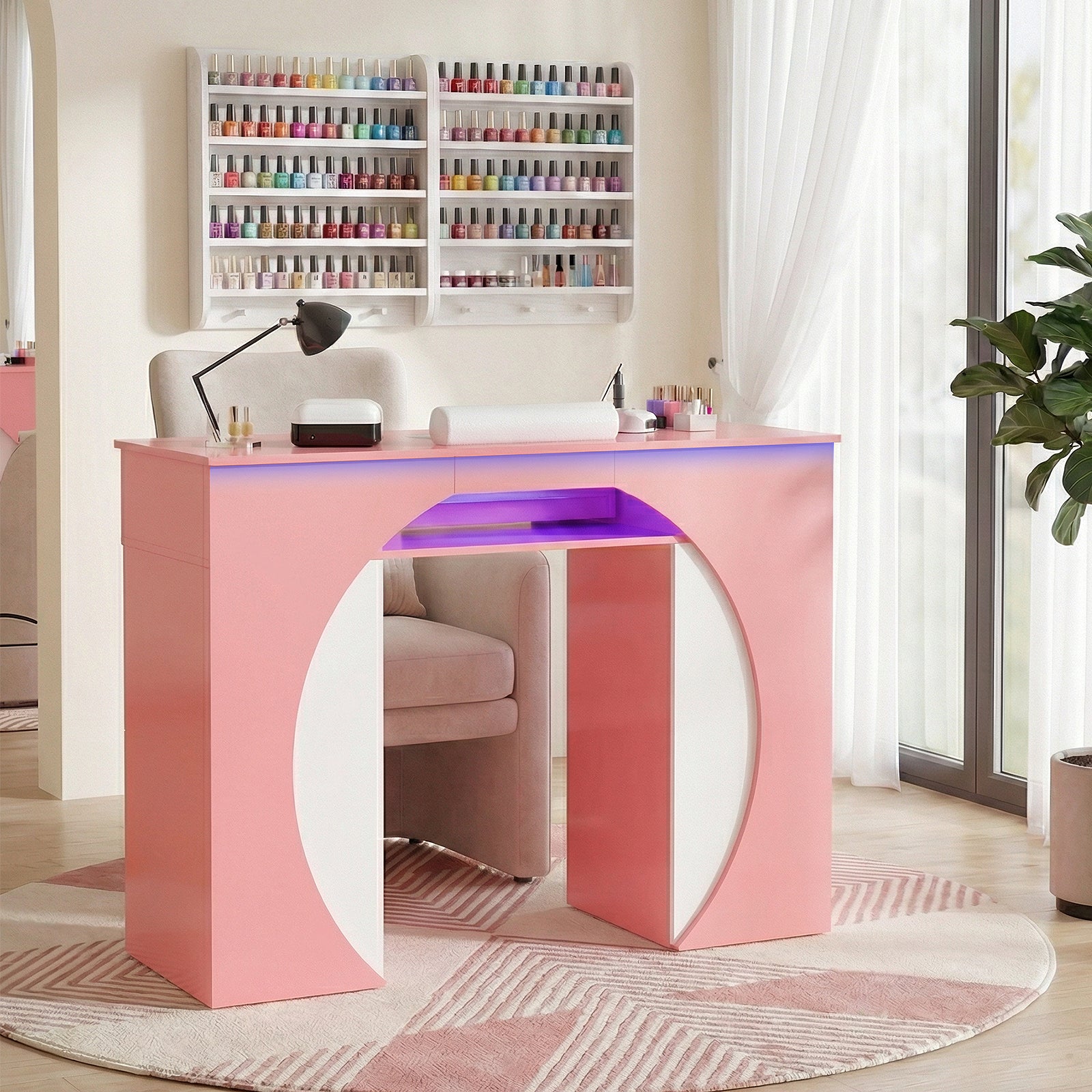 Advwin Professional Nail Desk w/ Dust Collector & LED