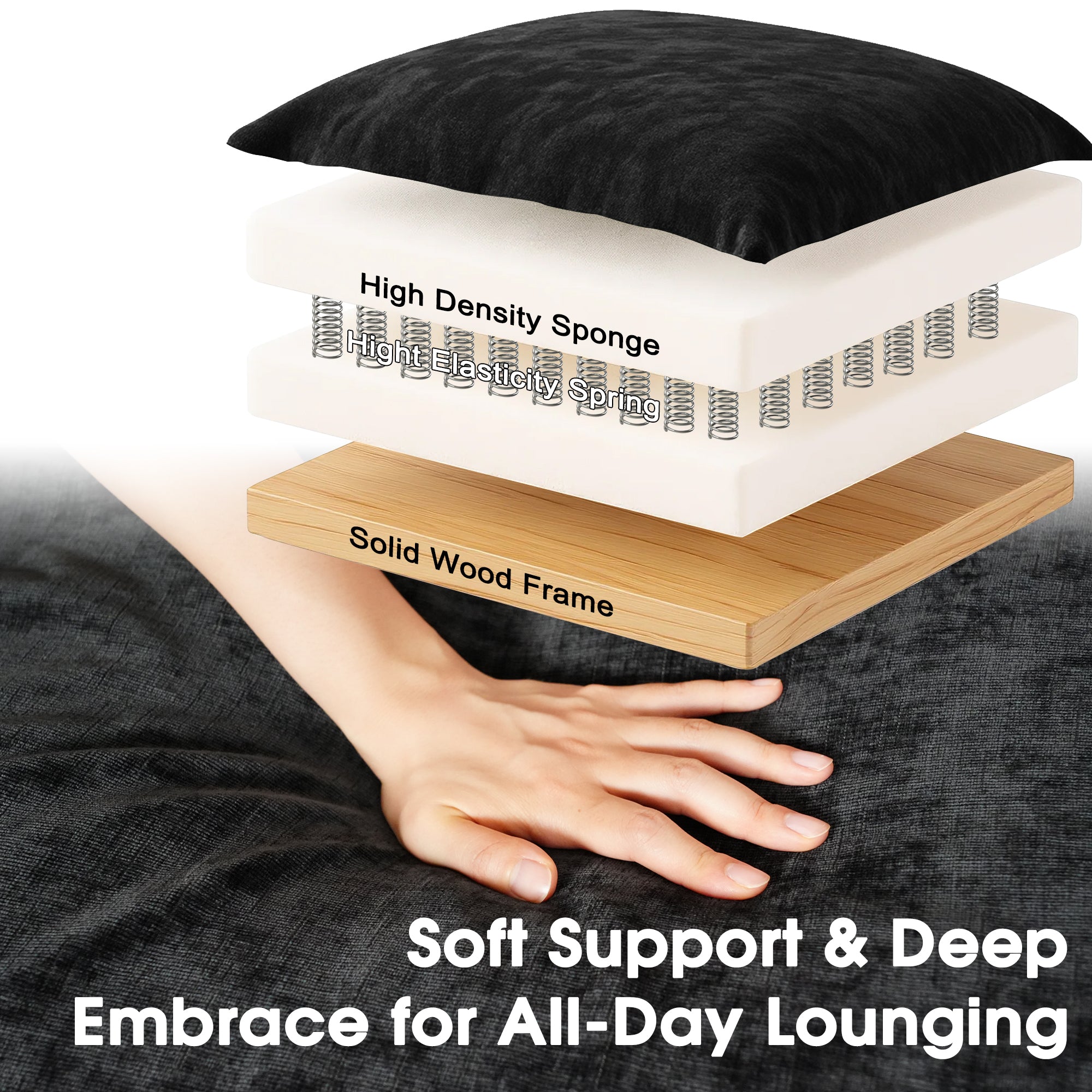 Advwin Modern Minimalist Chenille Modular Sectional Sofa