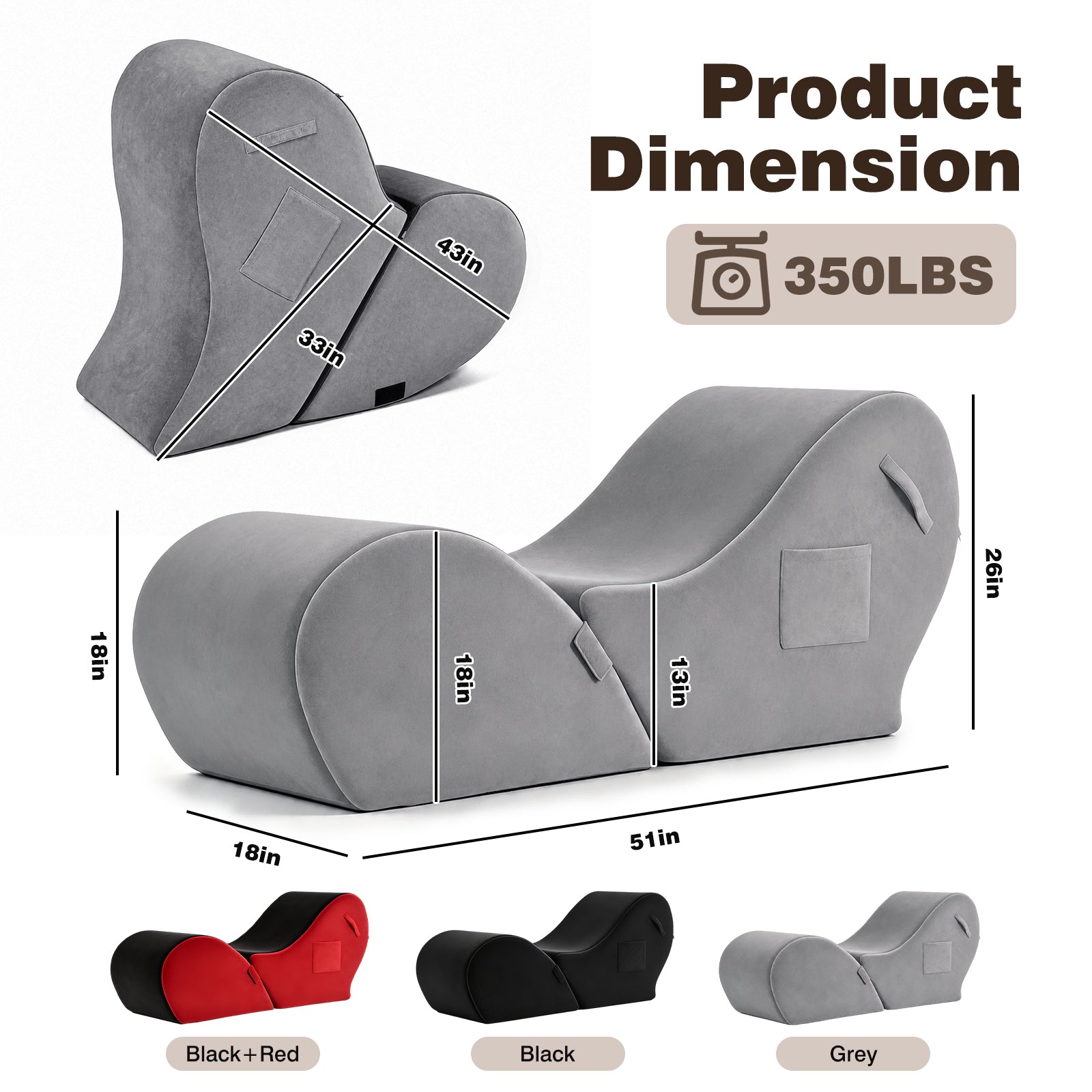 Advwin Convertible Yoga Chaise Lounge for Adults