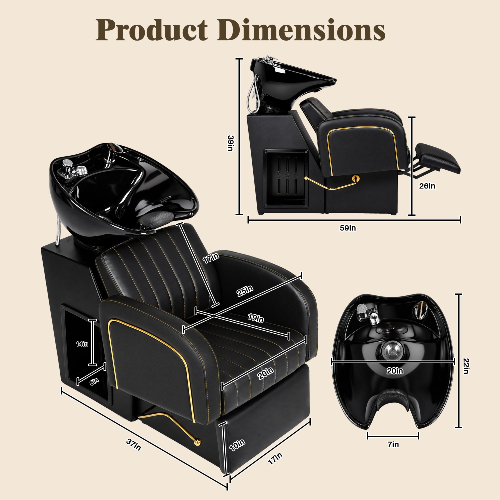 Advwin Salon Shampoo Bowl and Chair Set