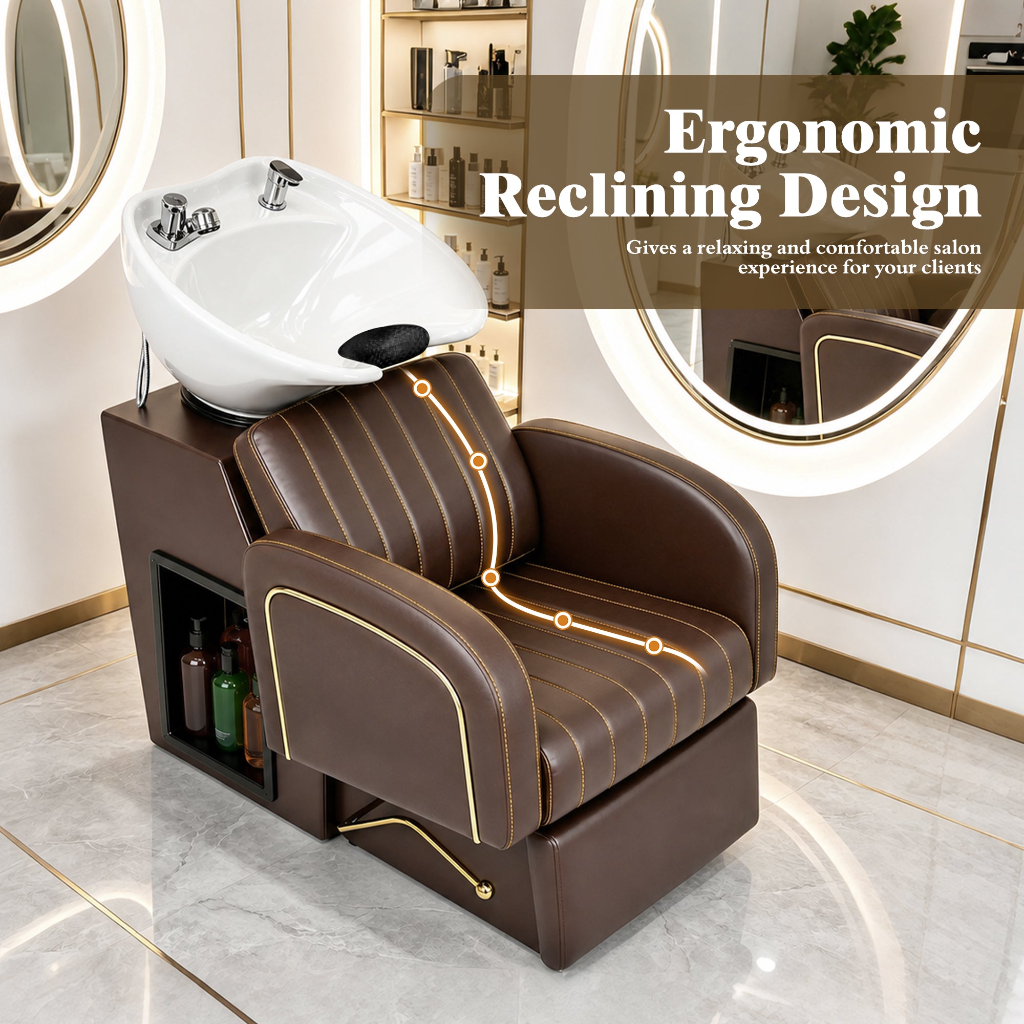 Advwin Salon Shampoo Bowl and Chair Set