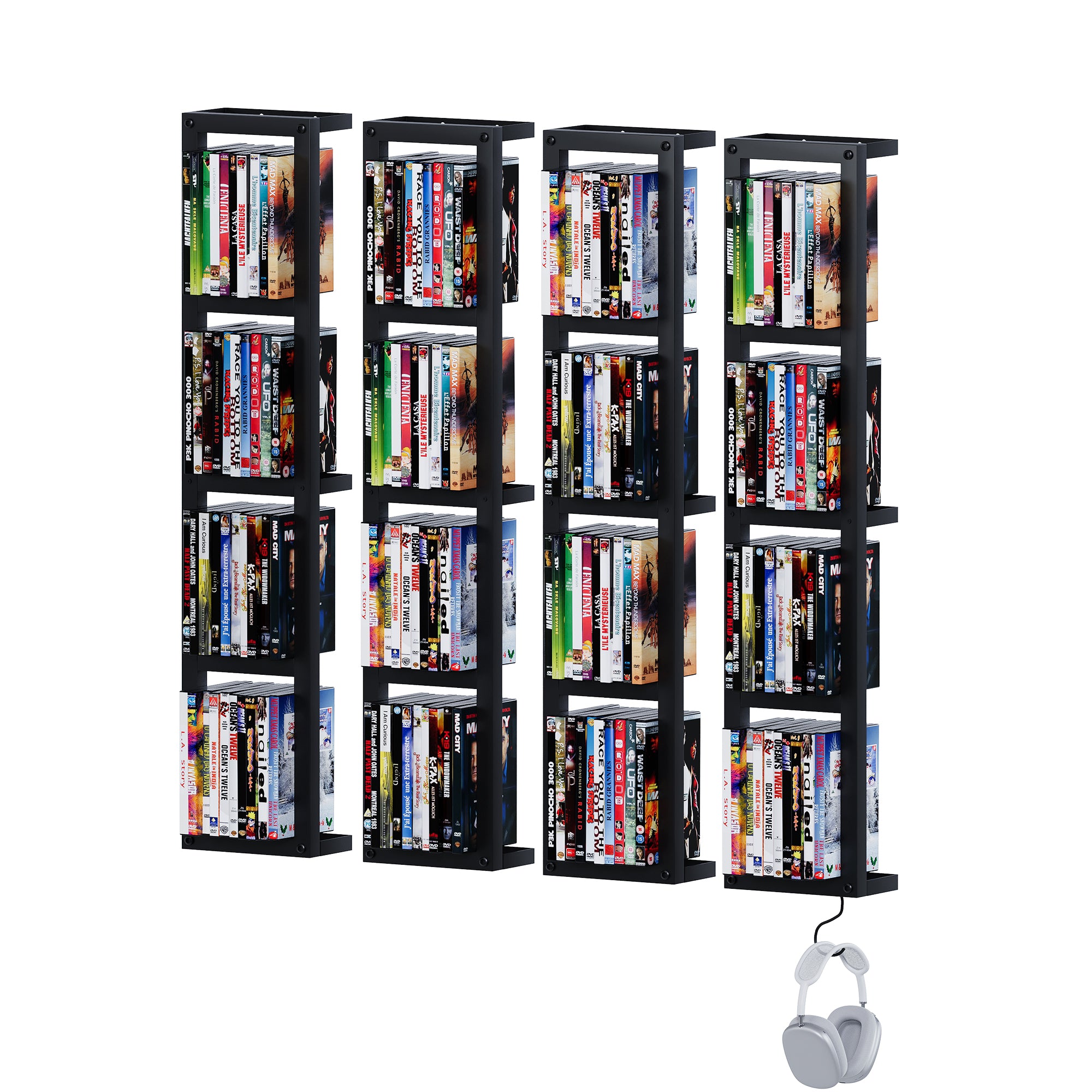 Advwin Wall-Mounted CD/DVD Shelf with LED