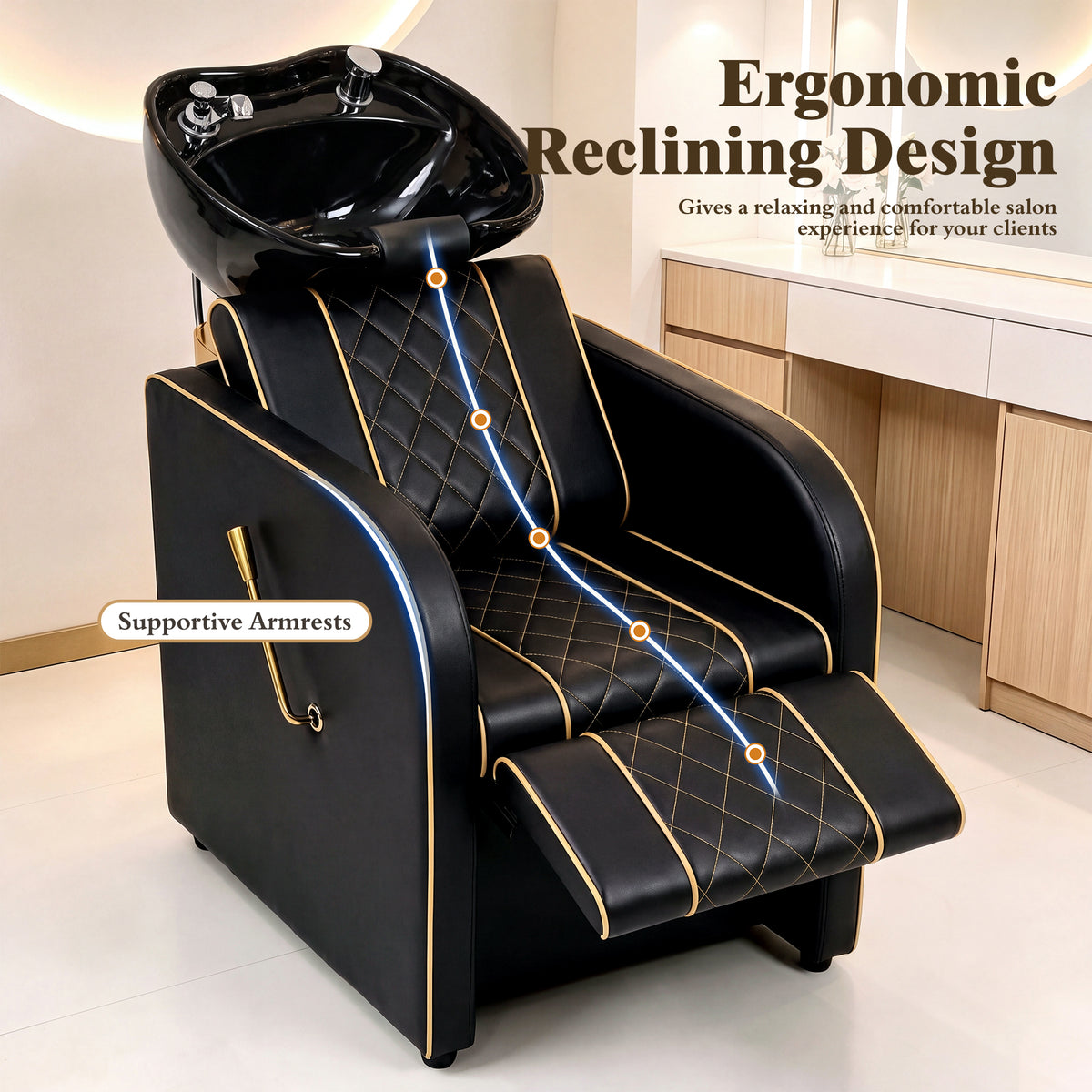 Advwin Shampoo Station w/ Adjustable Ceramic Bowl