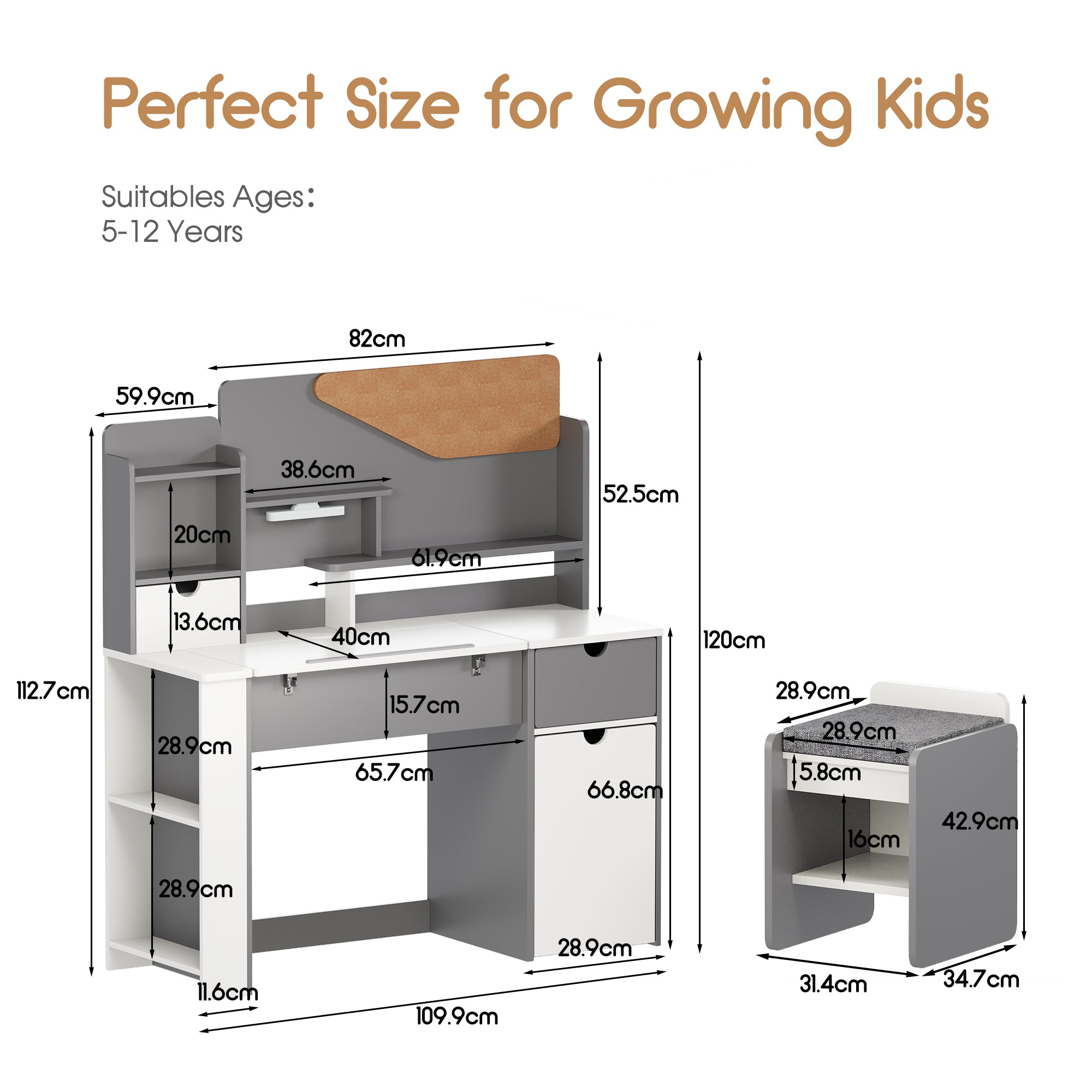 Advwin Multifunctional Kids Desk and Chair Set