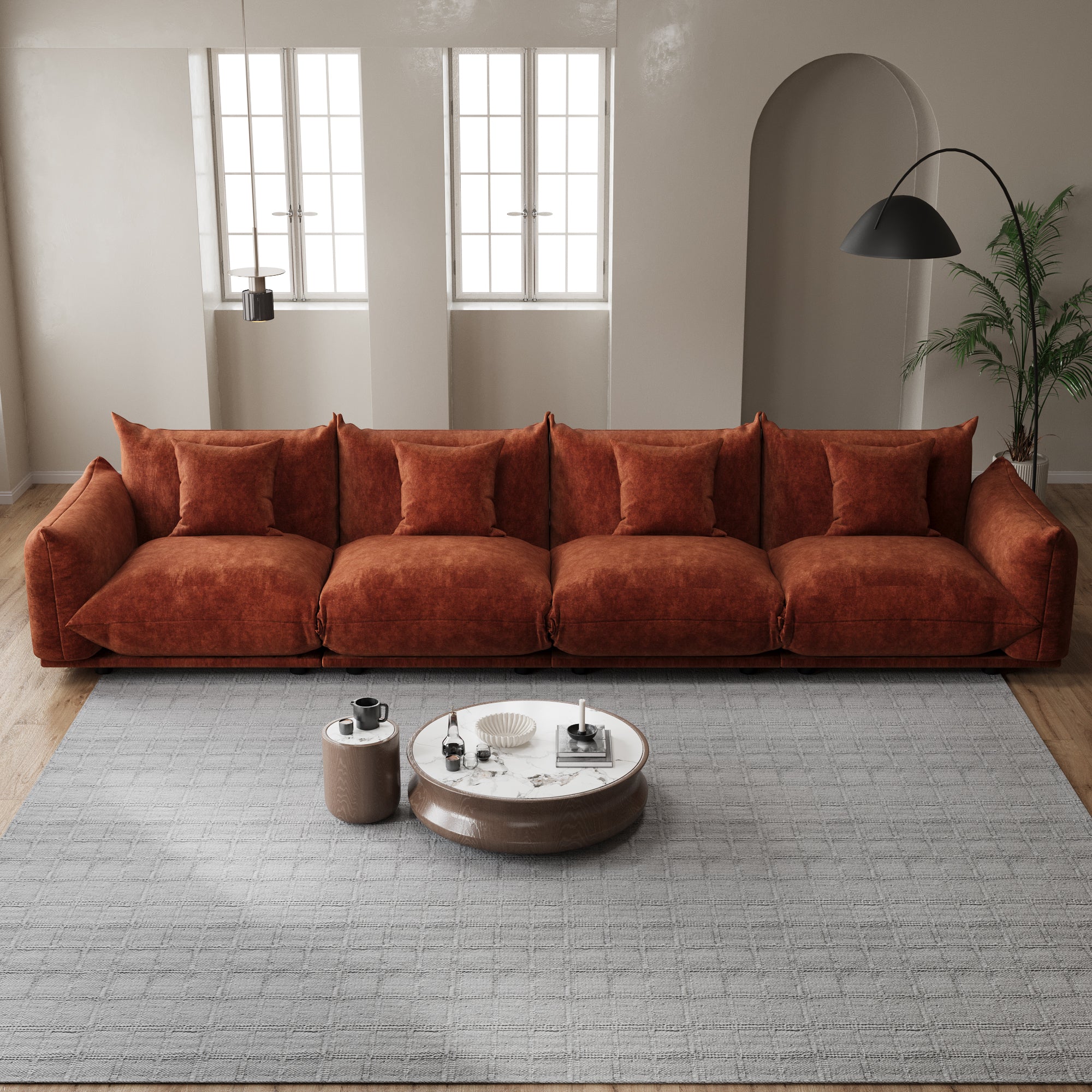 Advwin Modern Minimalist Chenille Modular Sectional Sofa