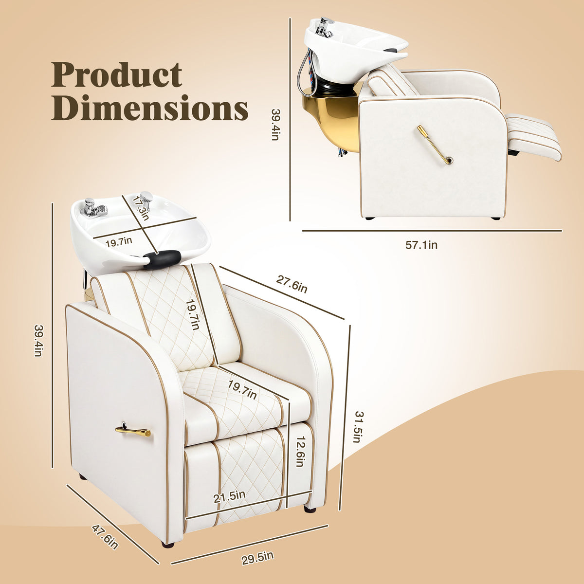 Advwin Shampoo Station w/ Adjustable Ceramic Bowl