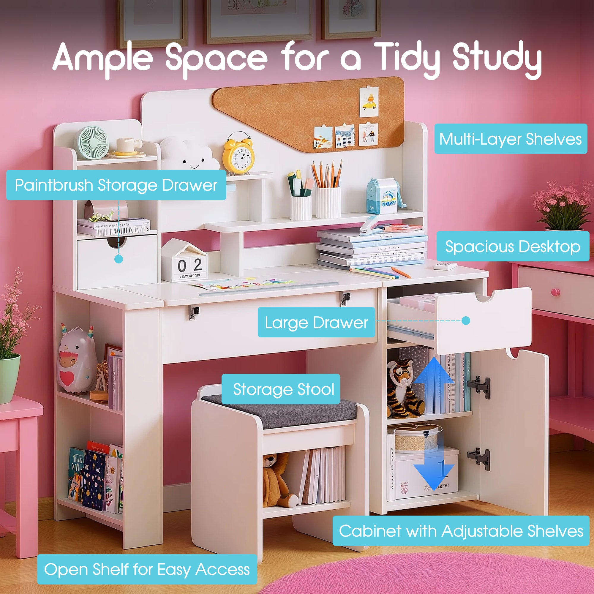 Advwin Multifunctional Kids Desk and Chair Set
