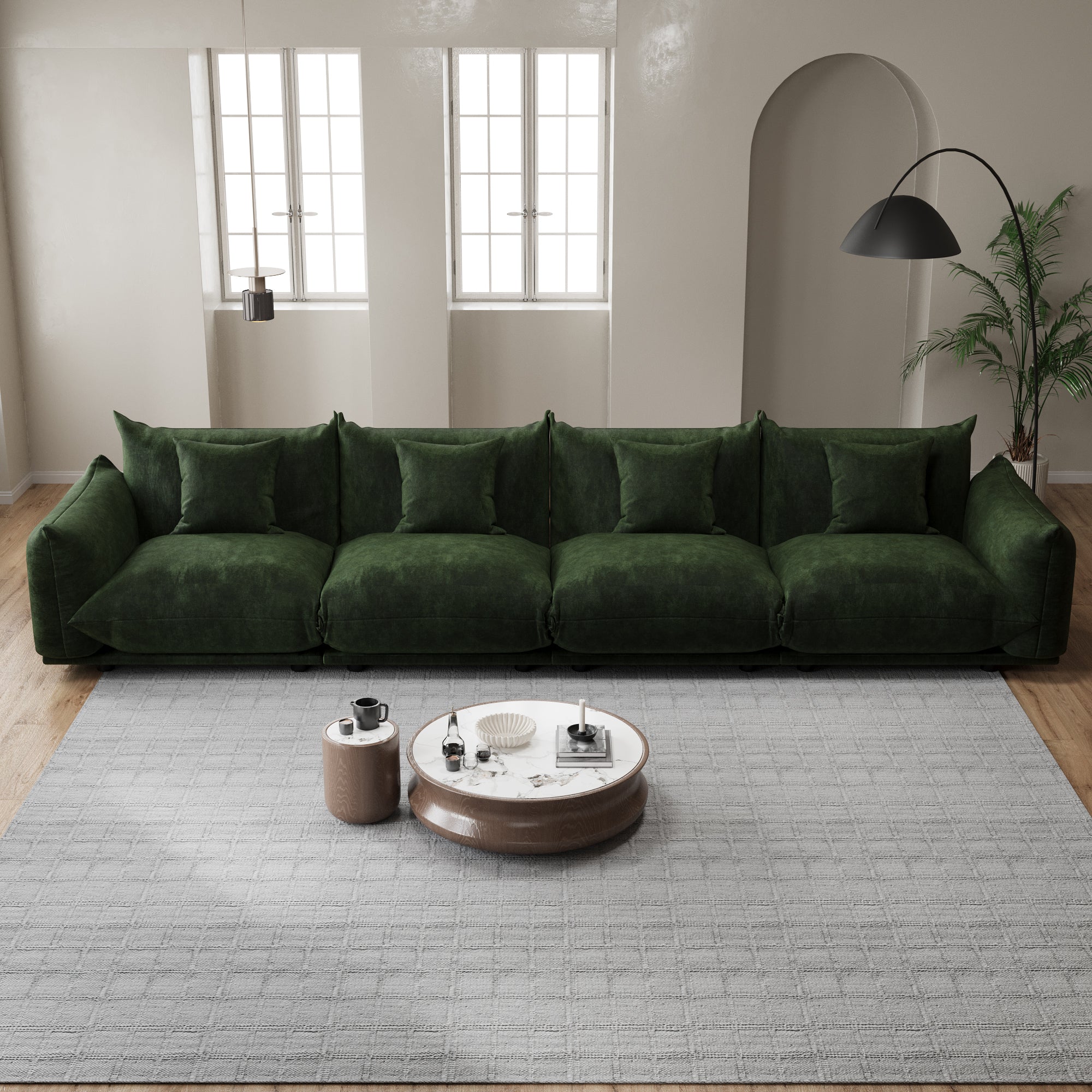 Advwin Modern Minimalist Chenille Modular Sectional Sofa