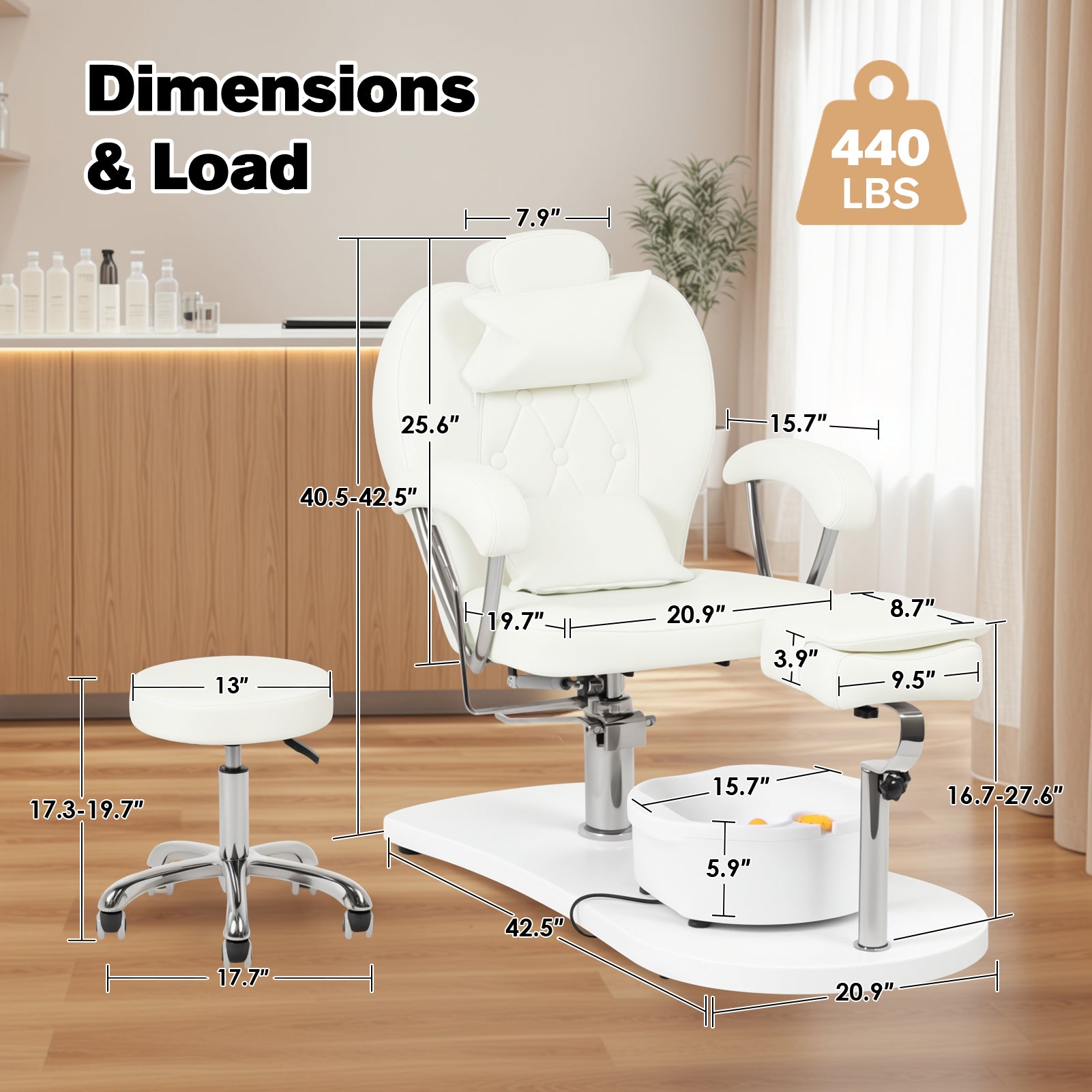 Advwin Pedicure Chair with Adjustable Height