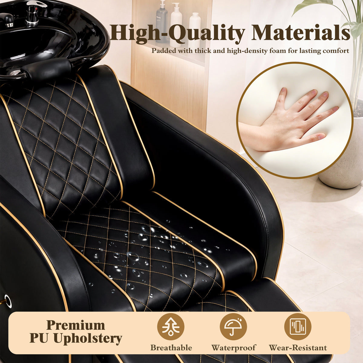 Advwin Shampoo Station w/ Adjustable Ceramic Bowl