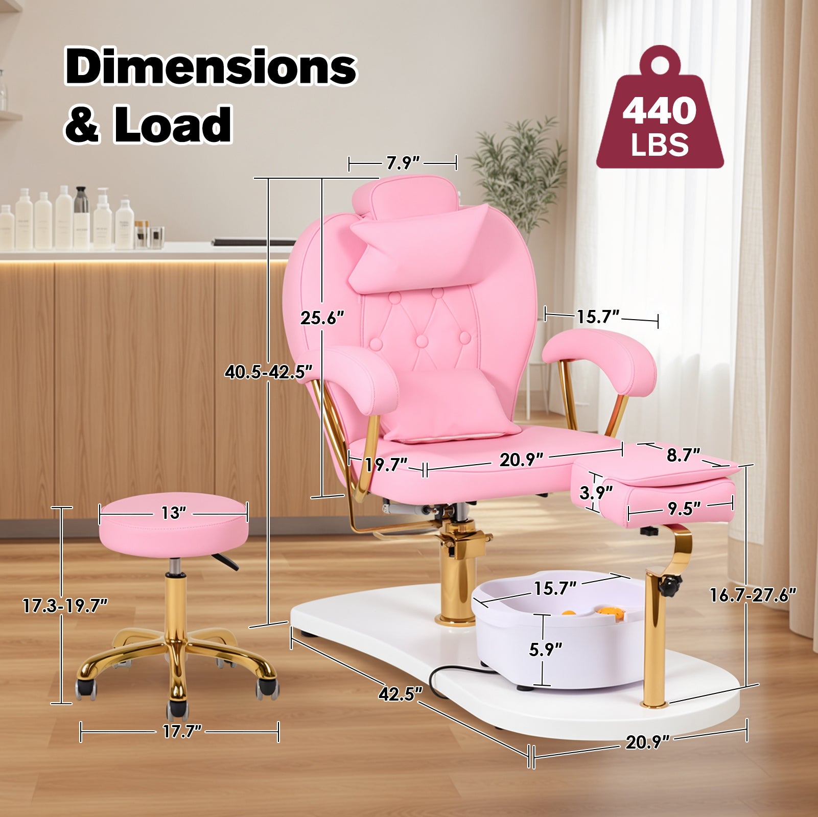 Advwin Pedicure Chair with Adjustable Height