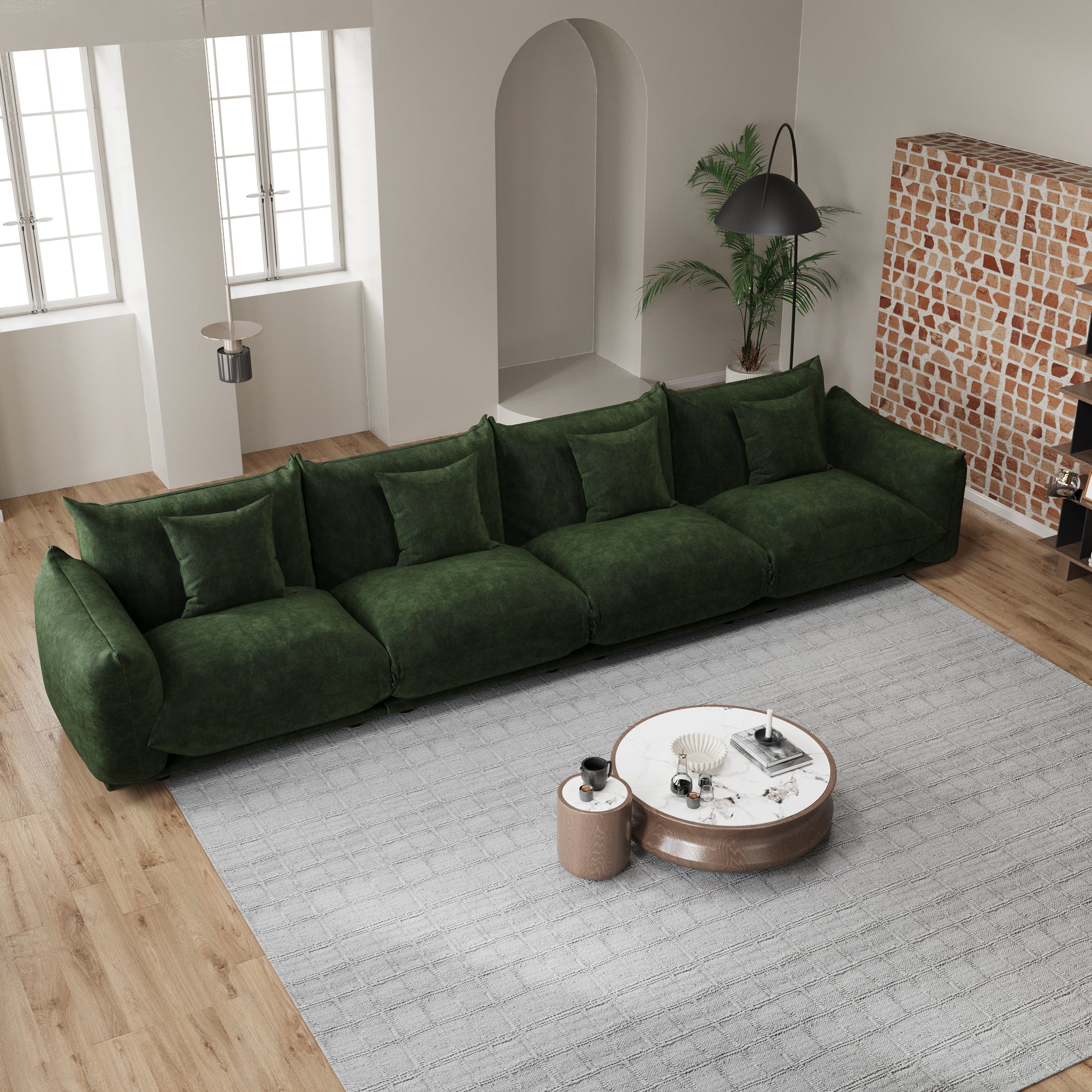 Advwin Modern Minimalist Chenille Modular Sectional Sofa