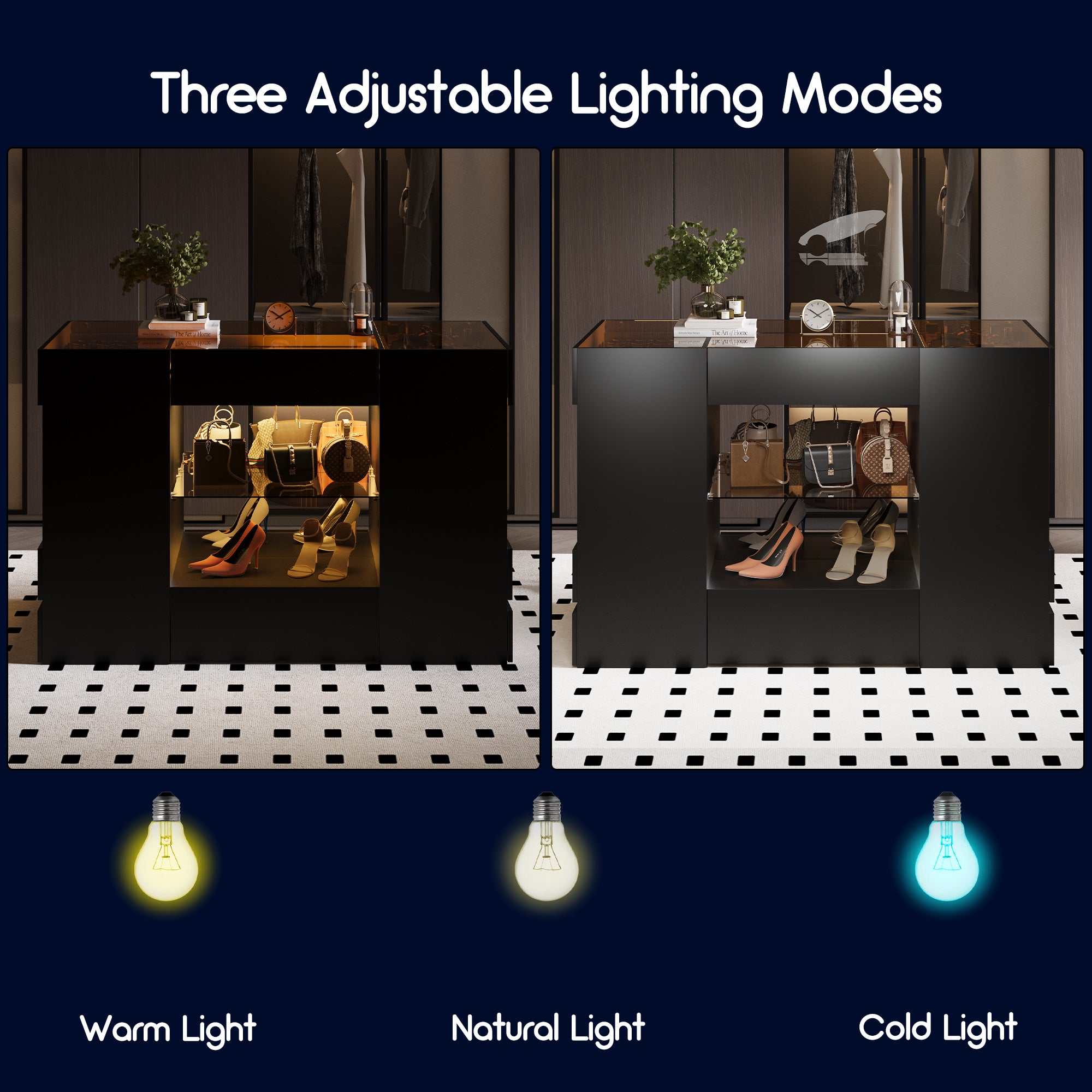 Advwin Modern Closet Island with 10 Drawers