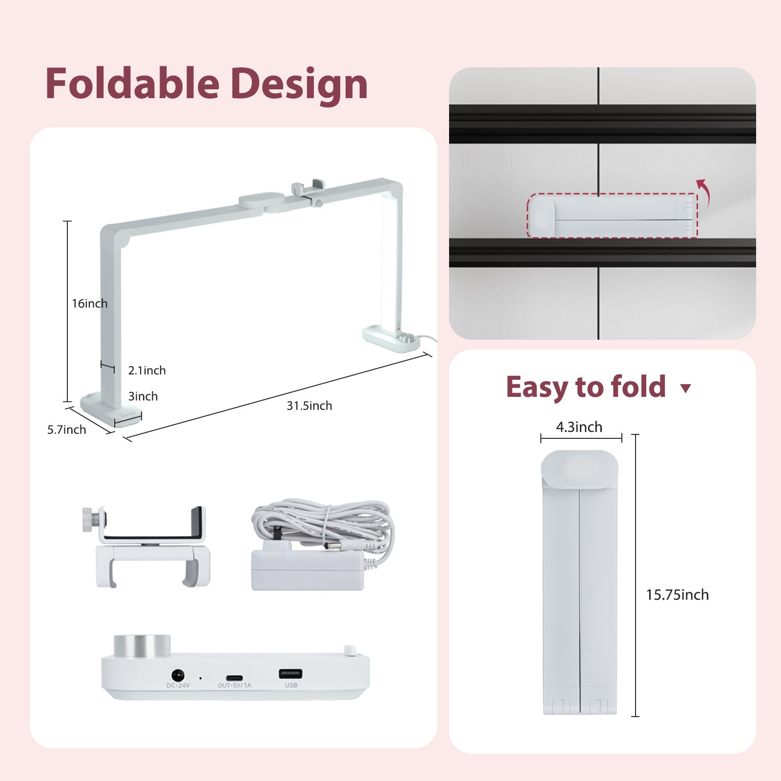 Advwin Nail Lamp Foldable with USB Ports