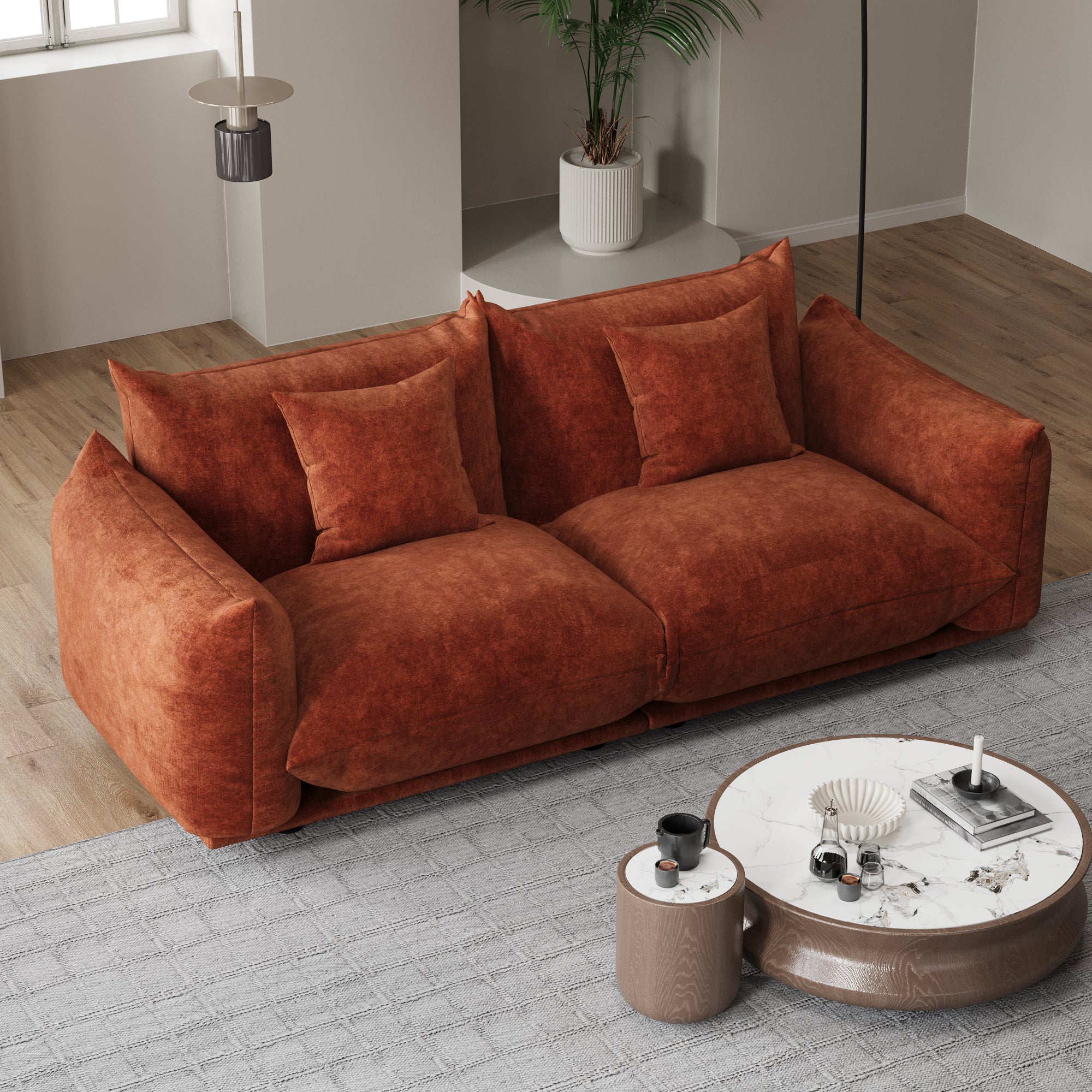 Advwin Modern Minimalist Chenille Modular Sectional Sofa