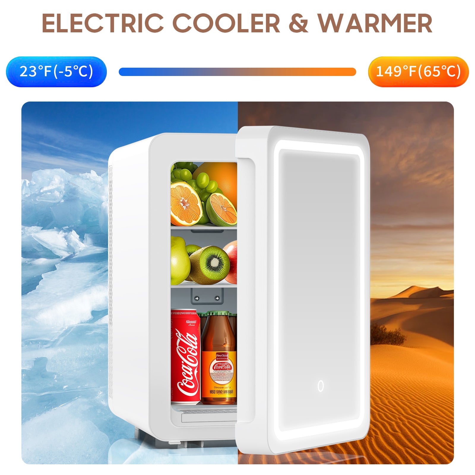 Advwin 20L Skincare Mini Fridge with Mirror