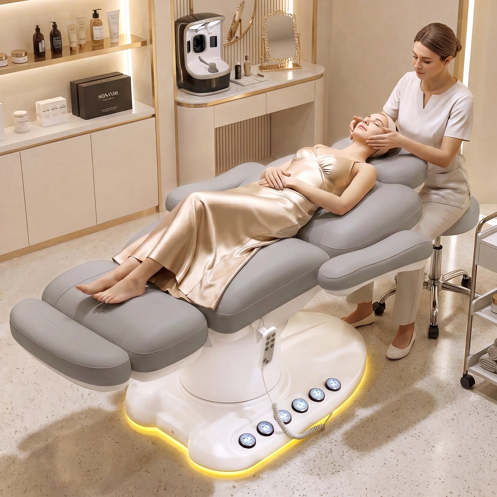Advwin Fully Electric Massage Table with 3 Motors