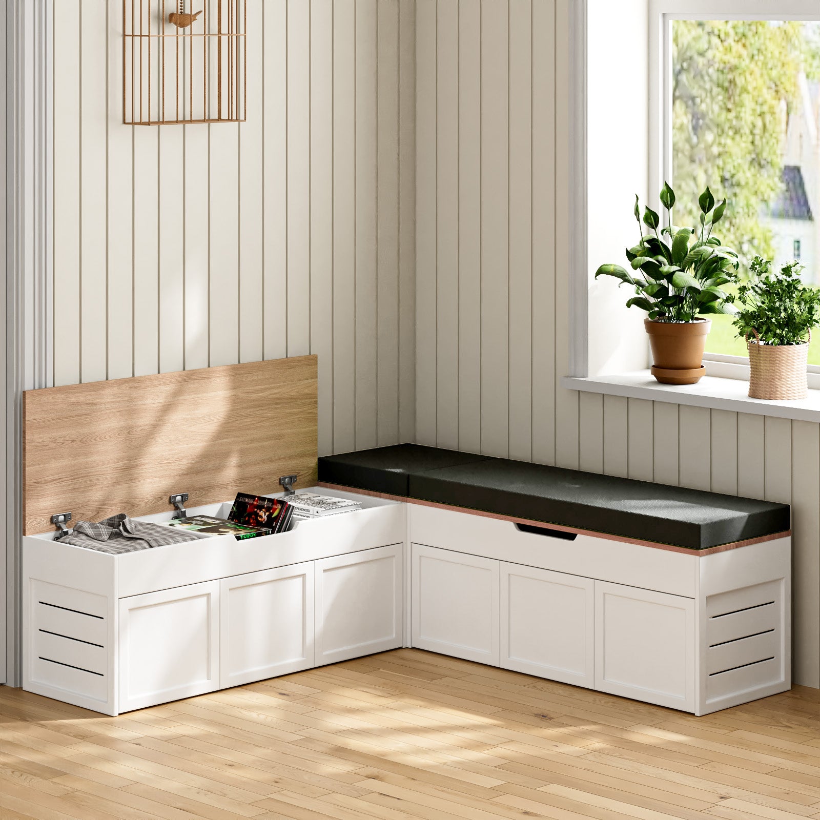 Advwin L-Shaped Corner Storage Bench (Pre-Order)