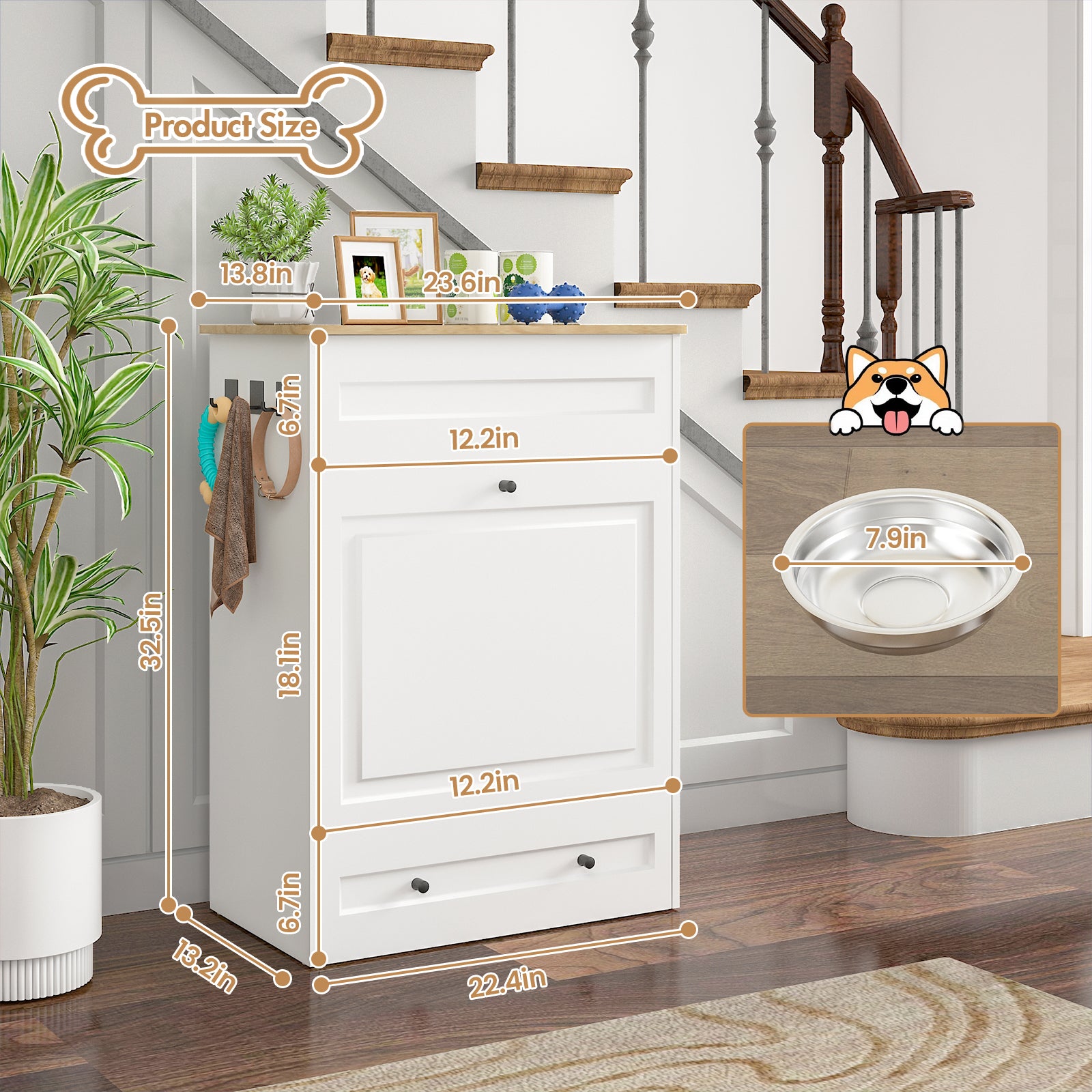 Advwin All-in-One Pet Feeding Cabinet