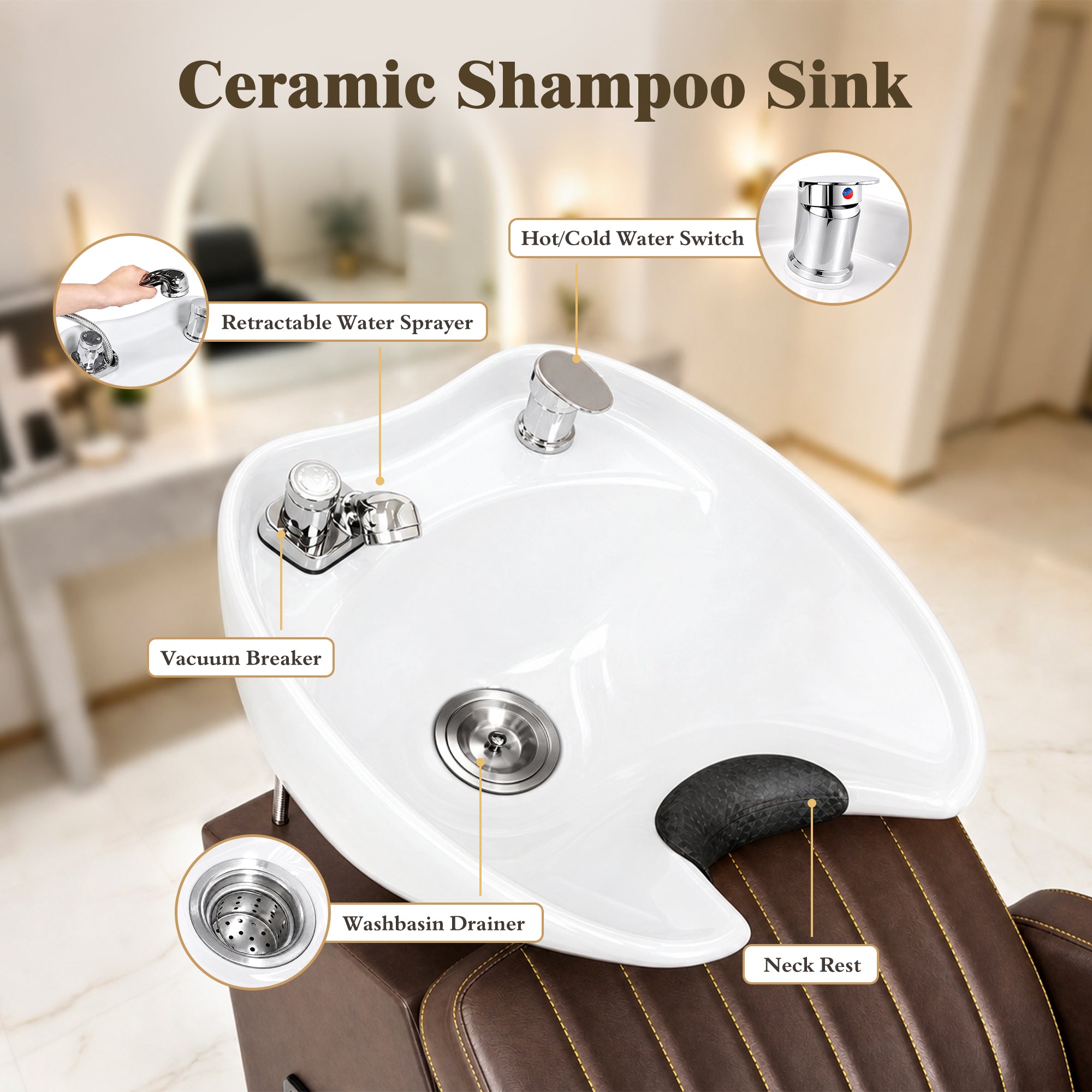 Advwin Salon Shampoo Bowl and Chair Set