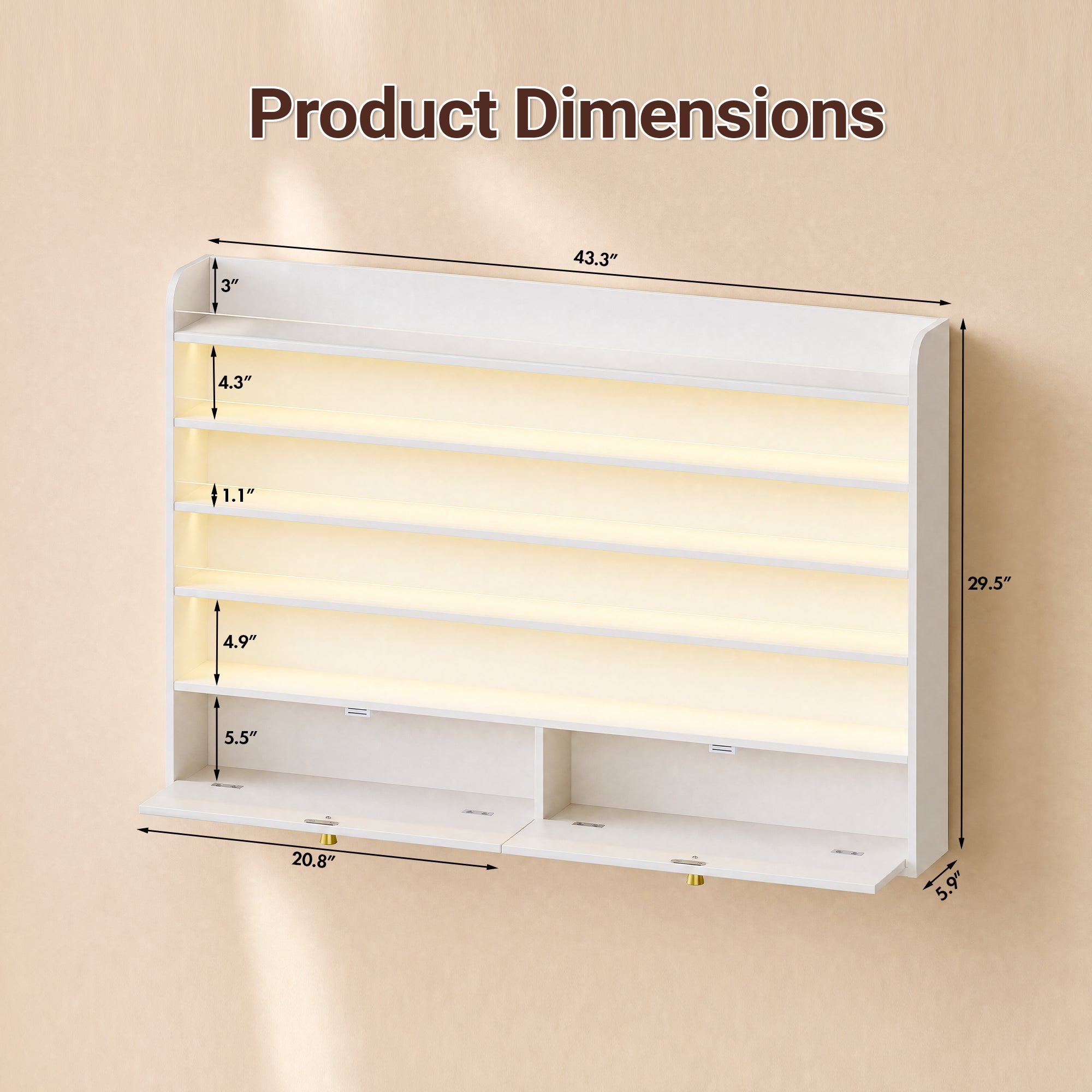 Advwin 5-Tier Nail Polish Display Shelf w/ Drawer