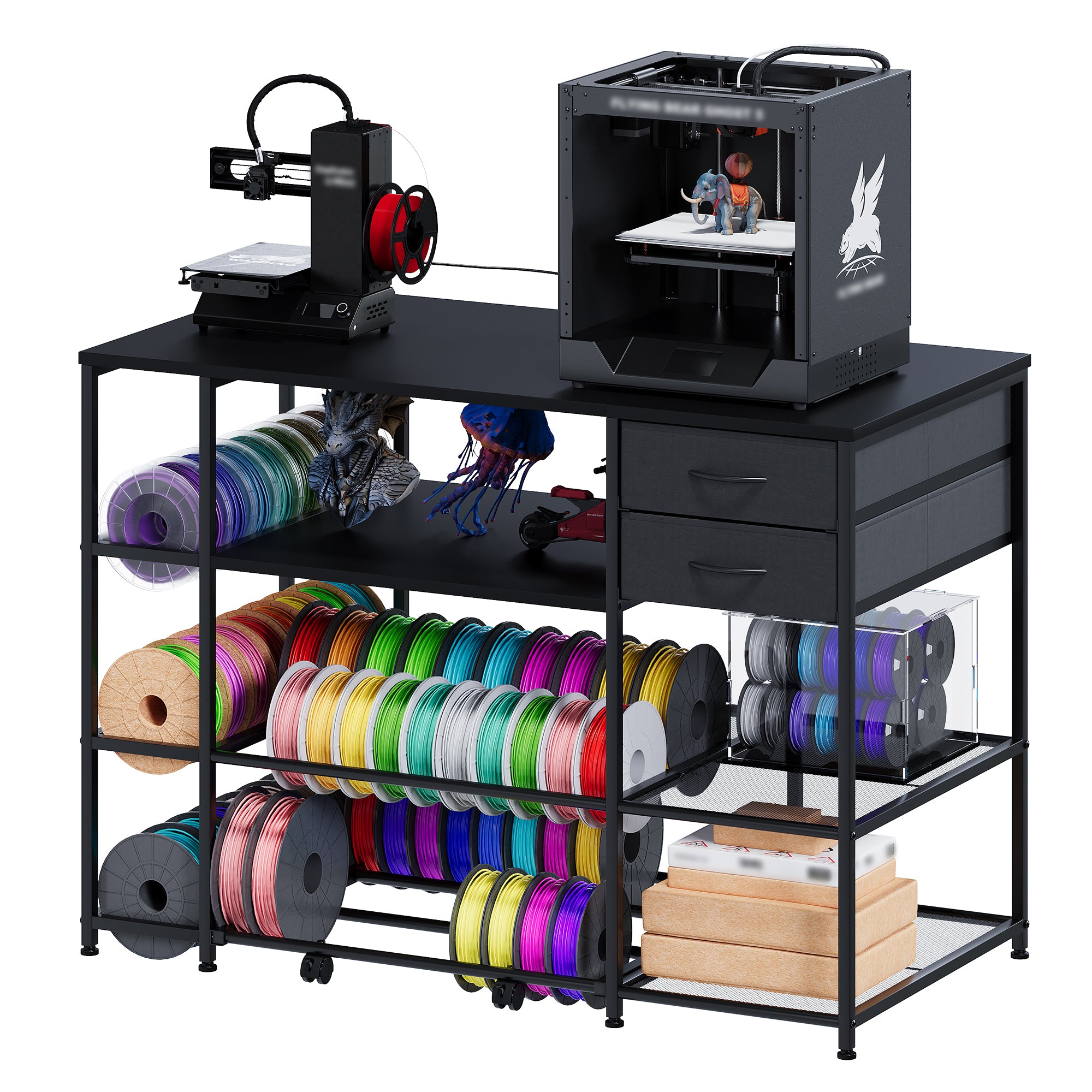 Advwin 3D Printer Stand with Rolling Filament Drawer