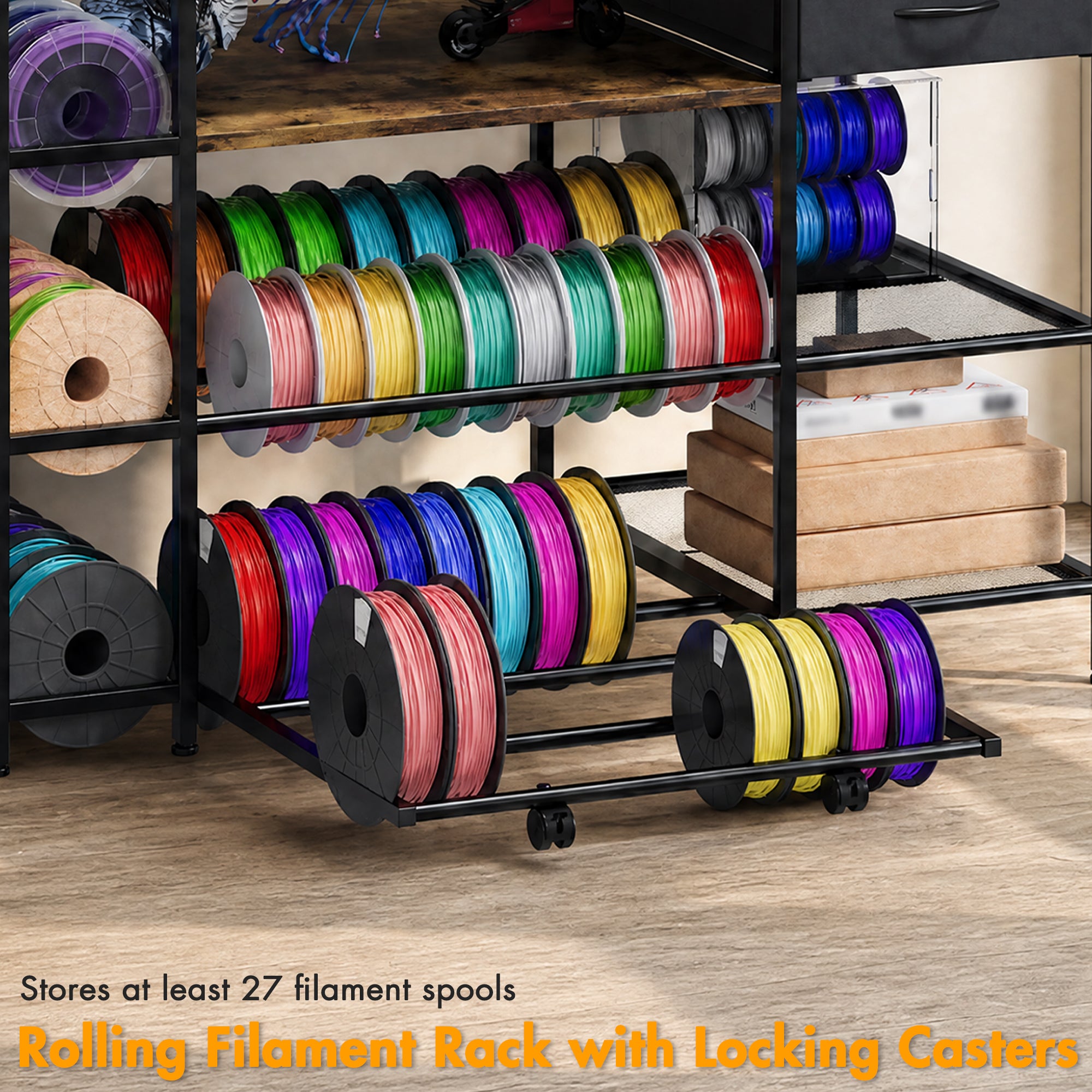 Advwin 3D Printer Stand with Rolling Filament Drawer