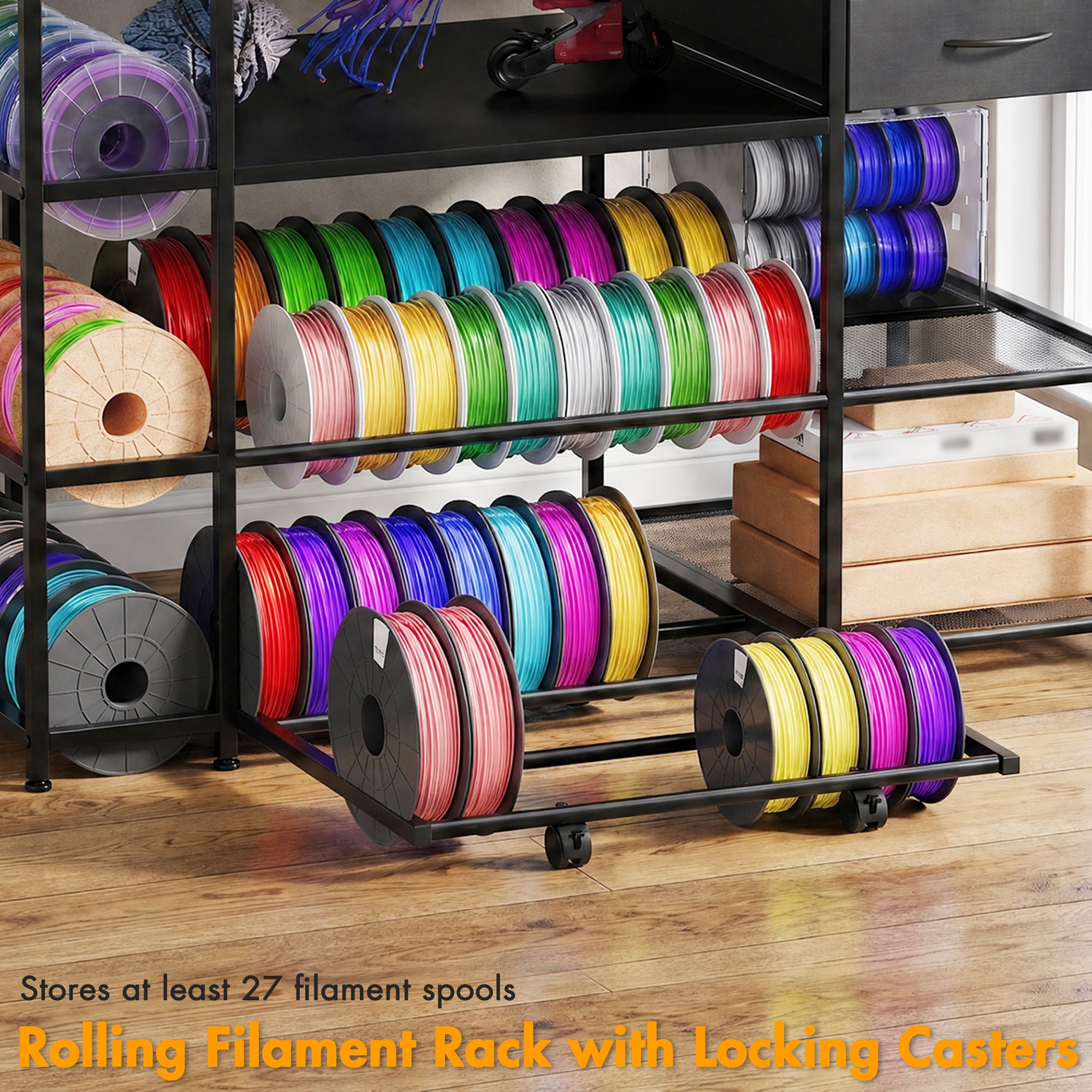 Advwin 3D Printer Stand with Rolling Filament Drawer