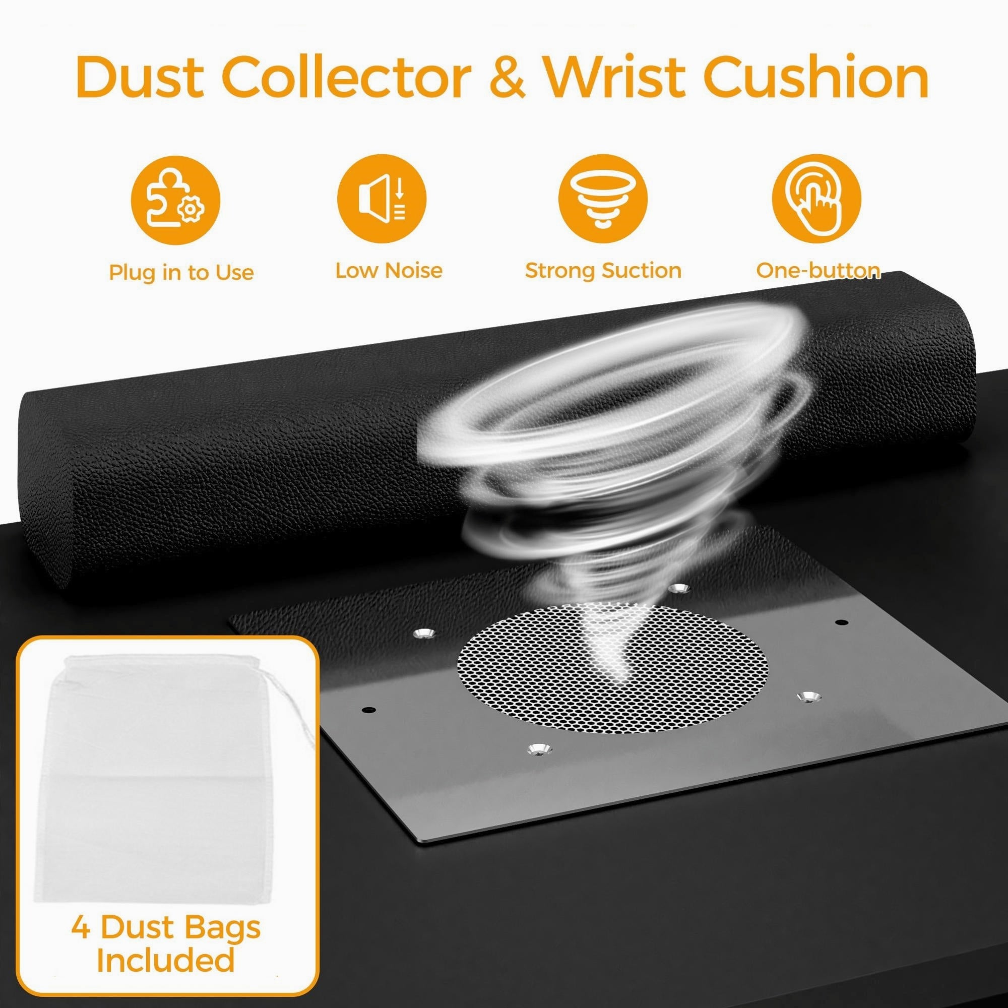 Advwin L-Shaped Rotating Nail Table with Dust Collector