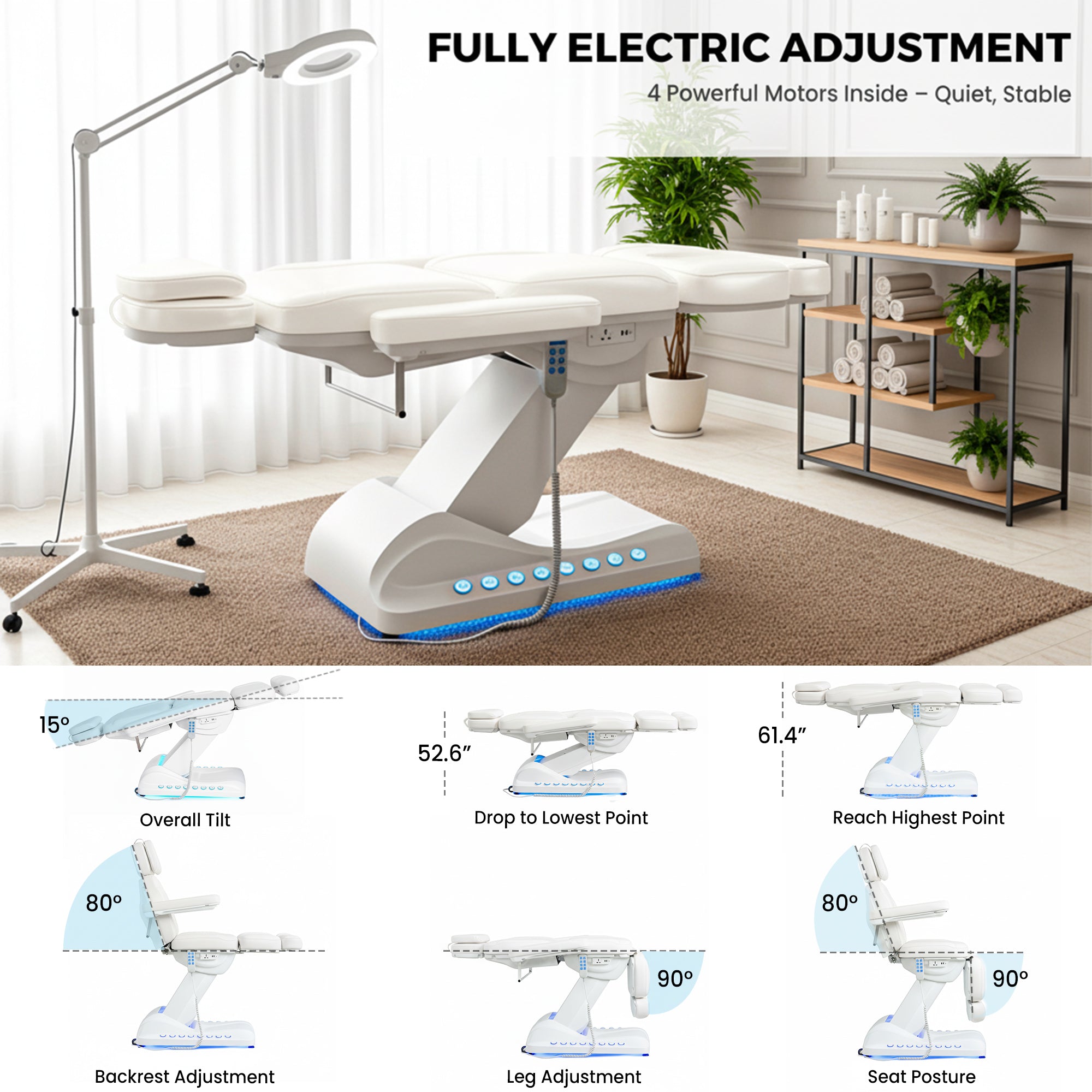 Advwin Massage Table with Built-in Charging Station