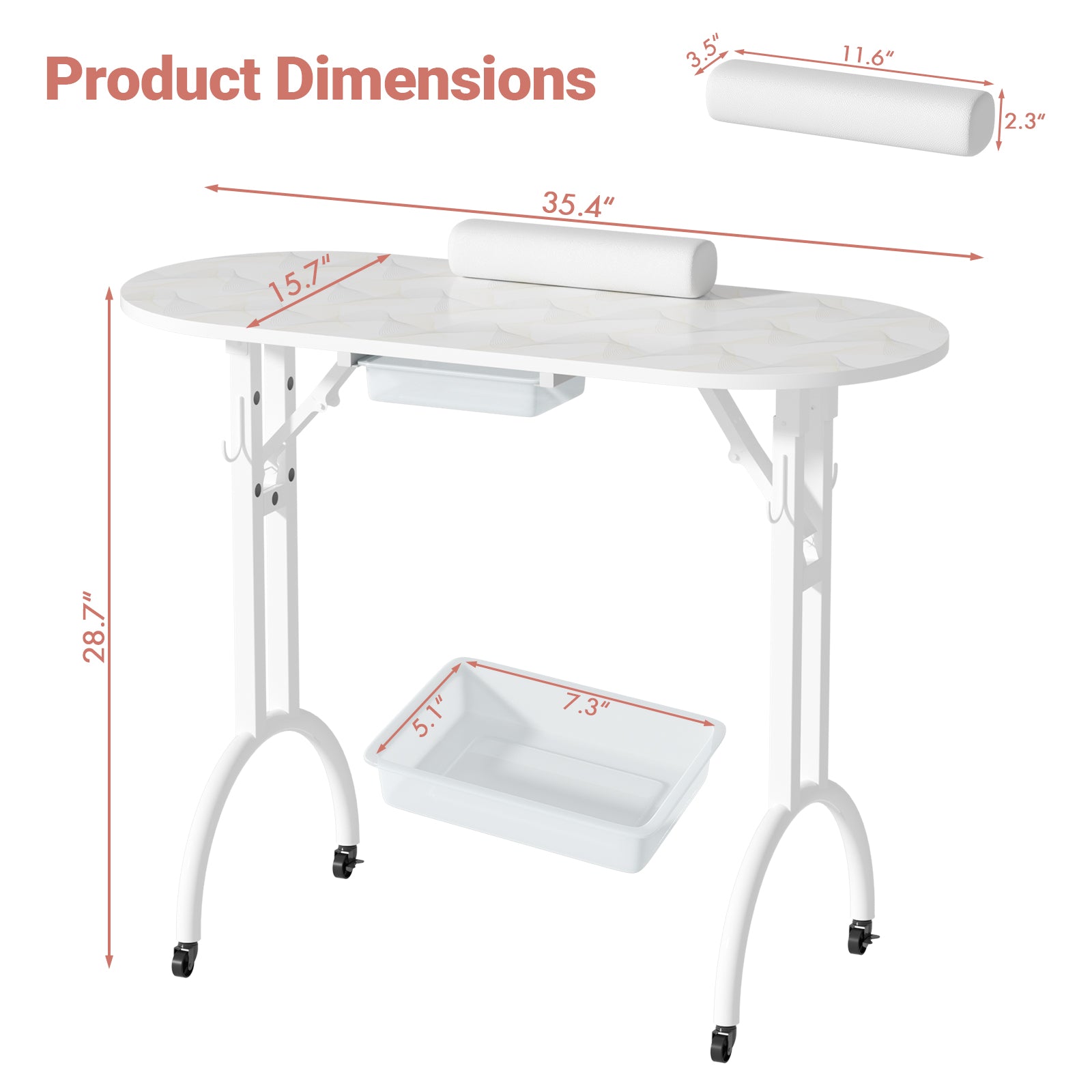 Advwin Portable Manicure Desk for Home & Travel