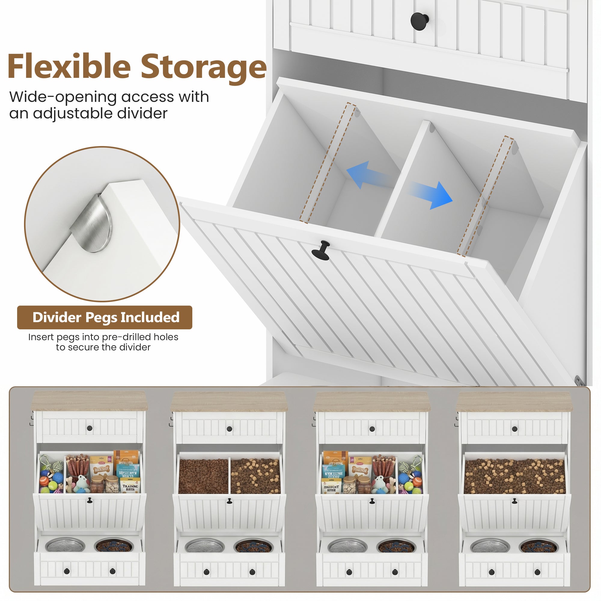 Advwin Dog Feeding Station Cabinet Slow Feeder Insert