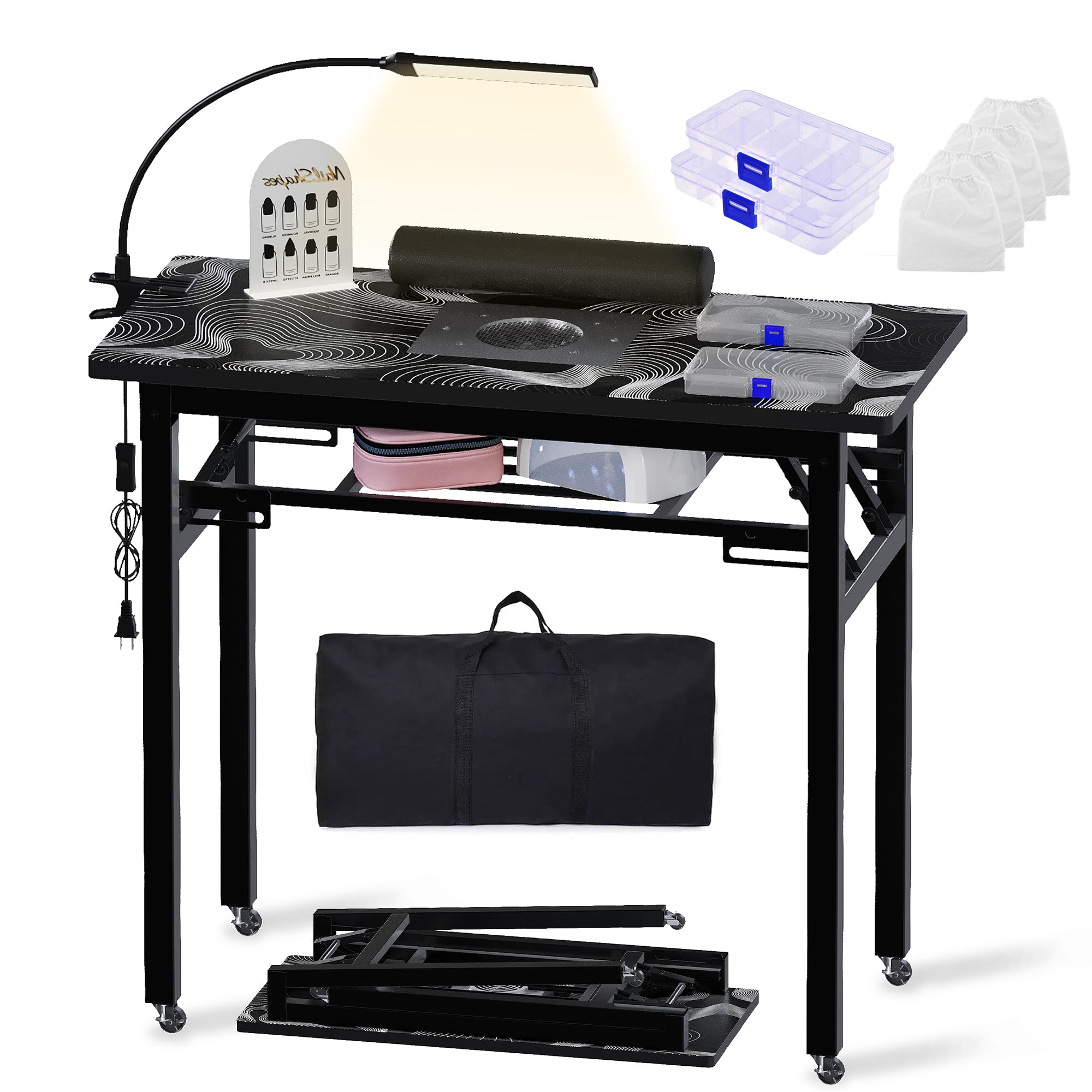 Advwin Nail Table w/ Dust Collector Portable