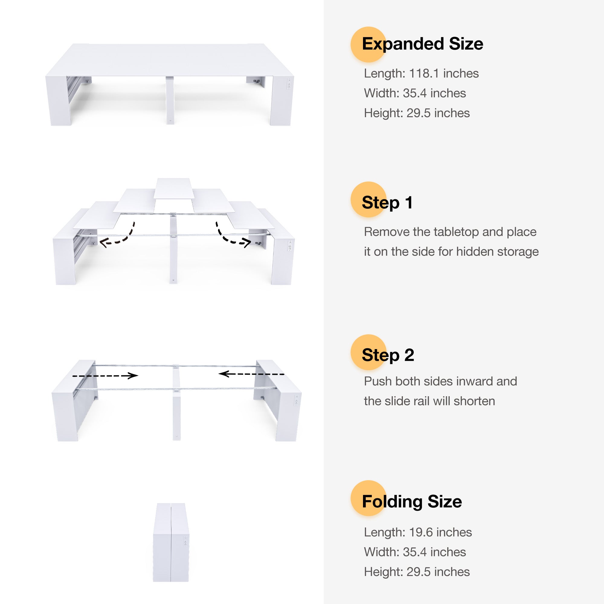 Advwin Extendable Dining Table with Outlet