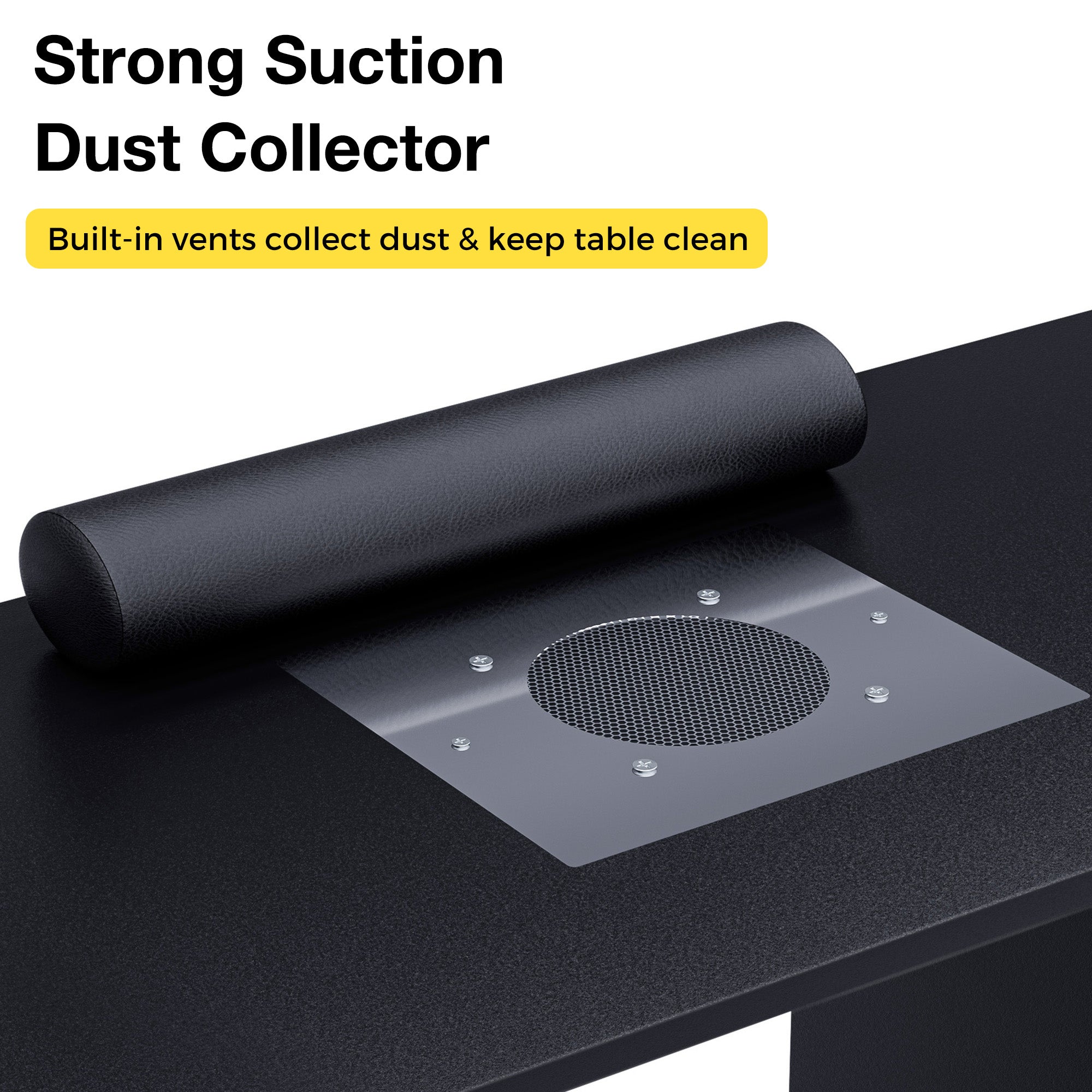 Advwin Nail Table with Glass Door Cabinets & Wheels