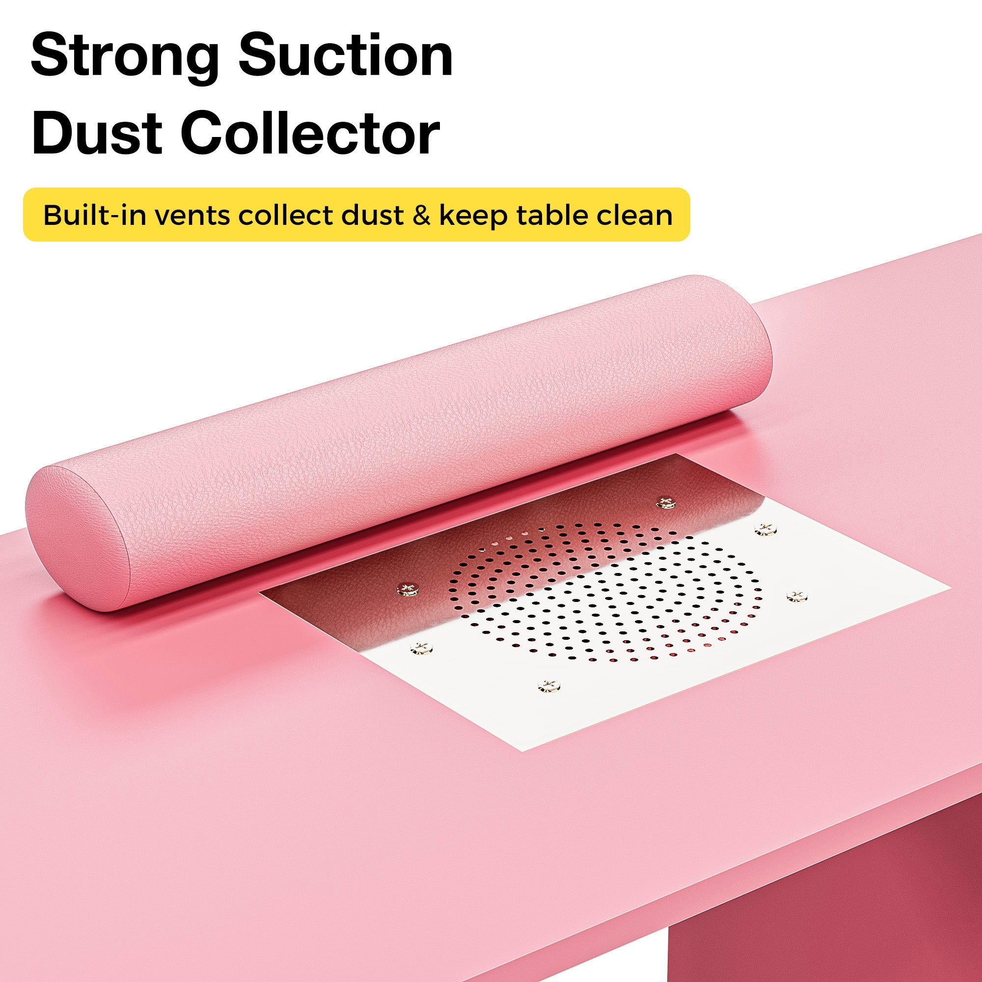 Advwin Nail Table with Glass Door Cabinets & Wheels