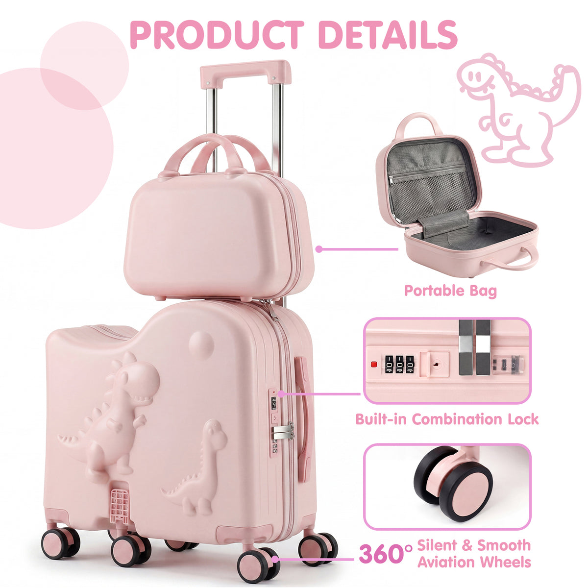 Advwin 20" Carry-On Suitcase with 12" Portable Bag (Pre-Order)