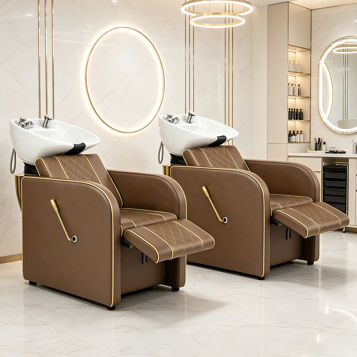 Advwin Shampoo Station w/ Adjustable Ceramic Bowl